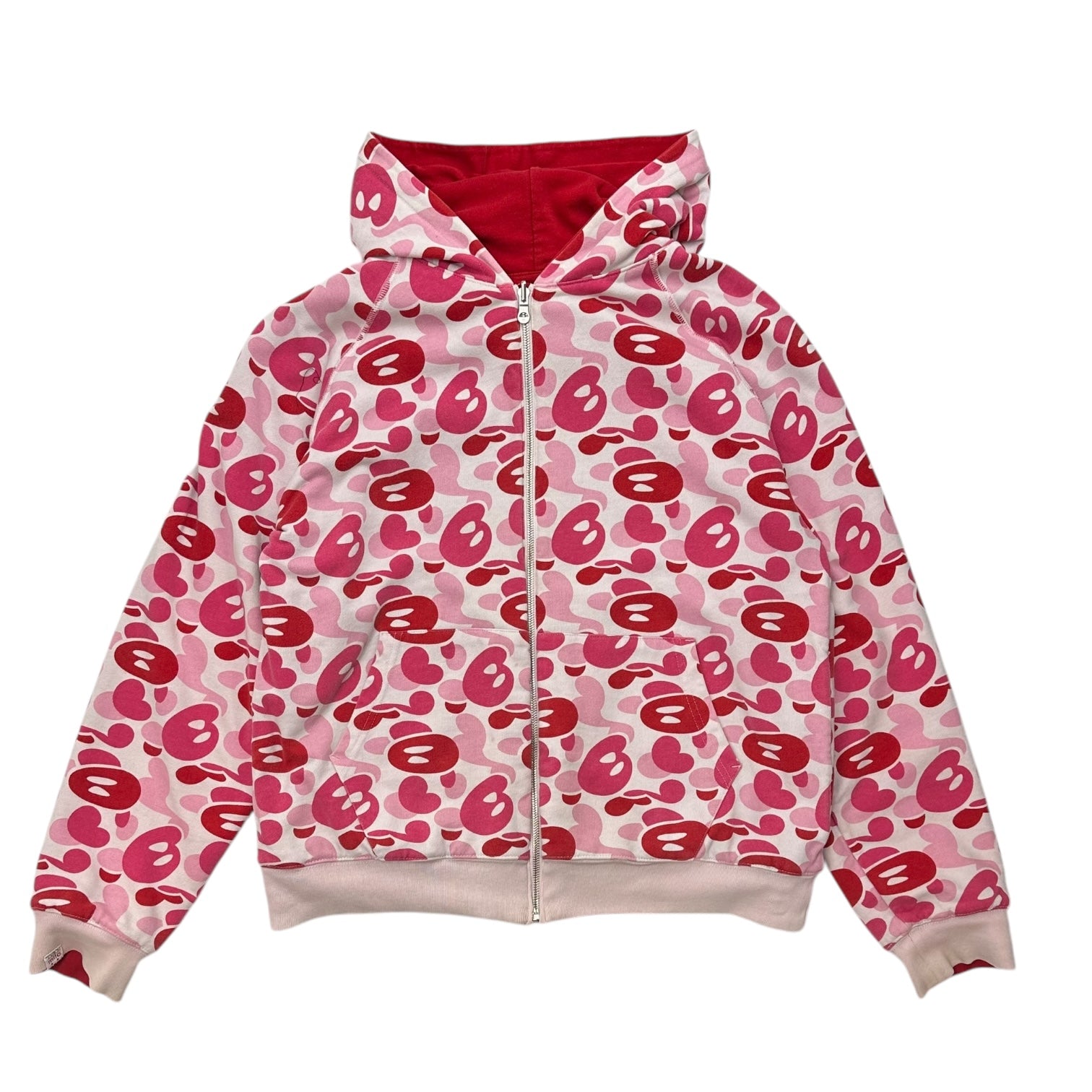 Bape Baby Milo ABC Reversible Zip Up Hoodie Pink/Red