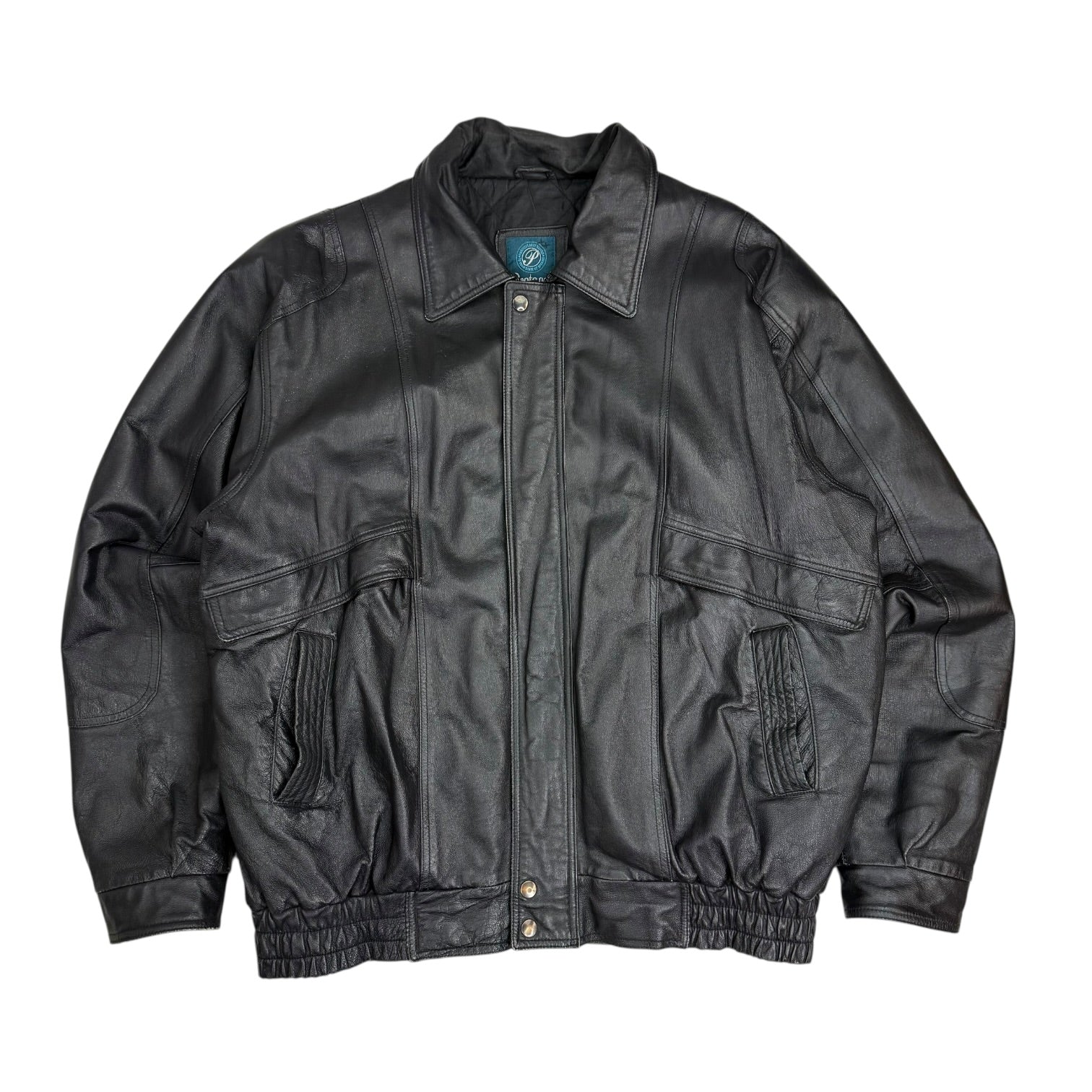 Vintage Protocol Leather Jacket Black