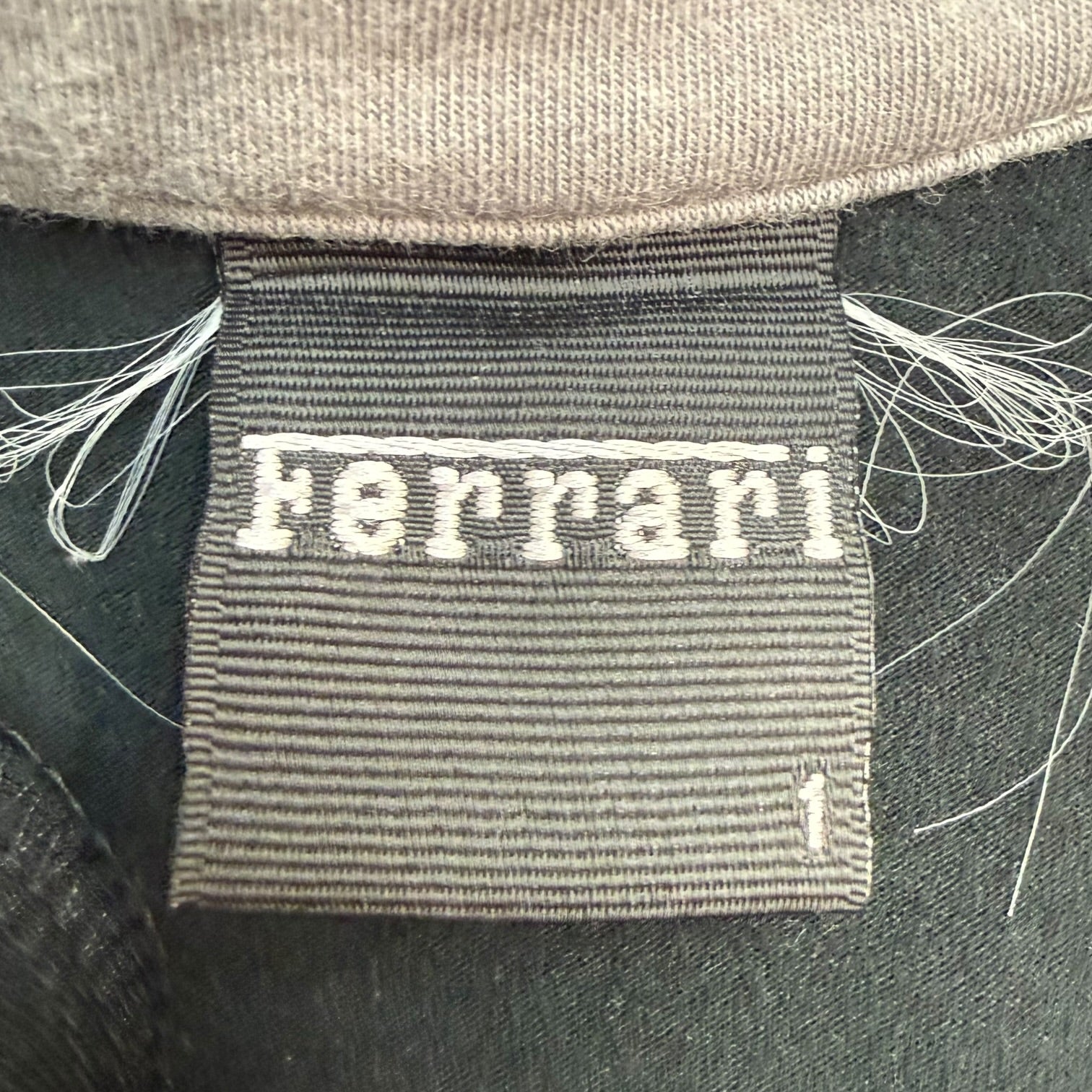 (W) Vintage Ferrari Quarter Zip Top Black