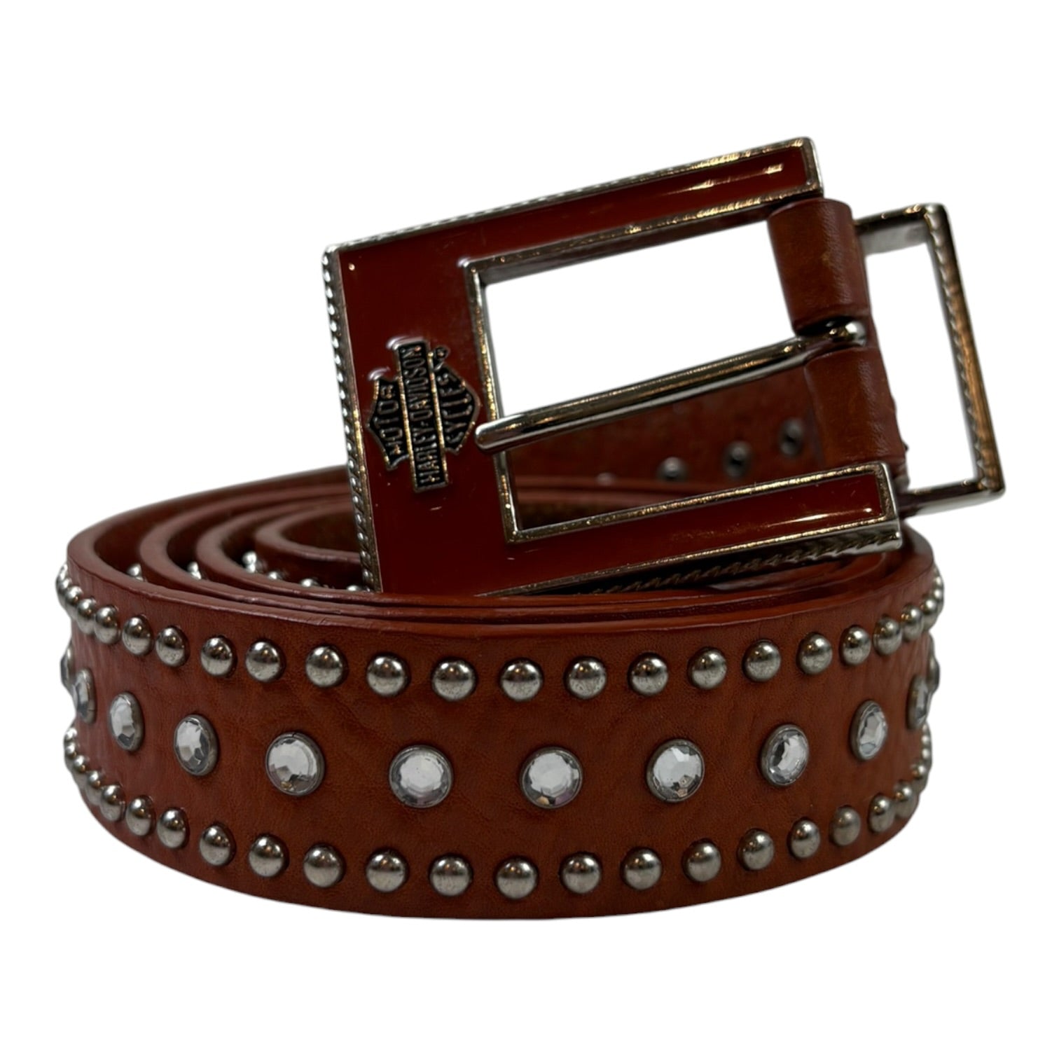Vintage Harley Davidson Studded Belt Brown