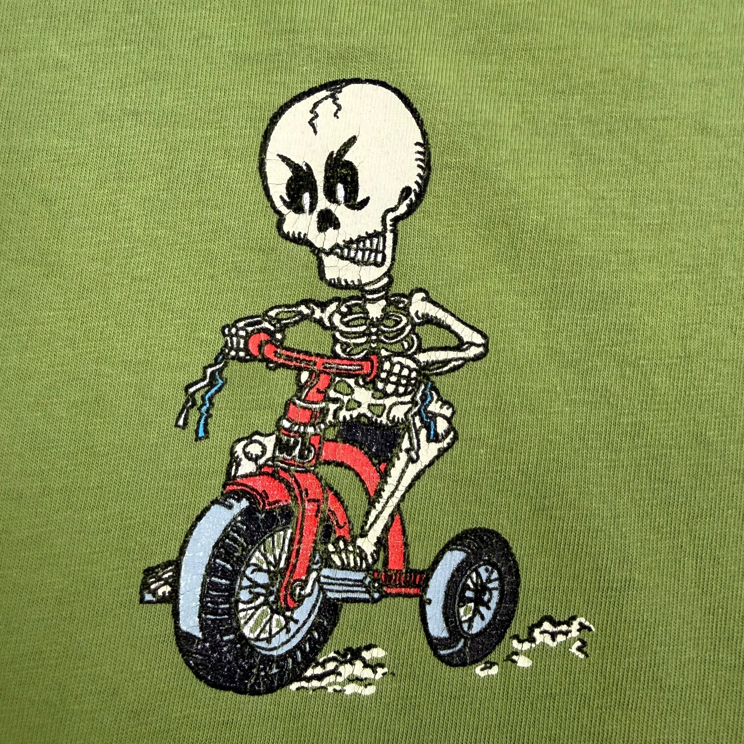 Vintage Skeleton Rider Tee Green