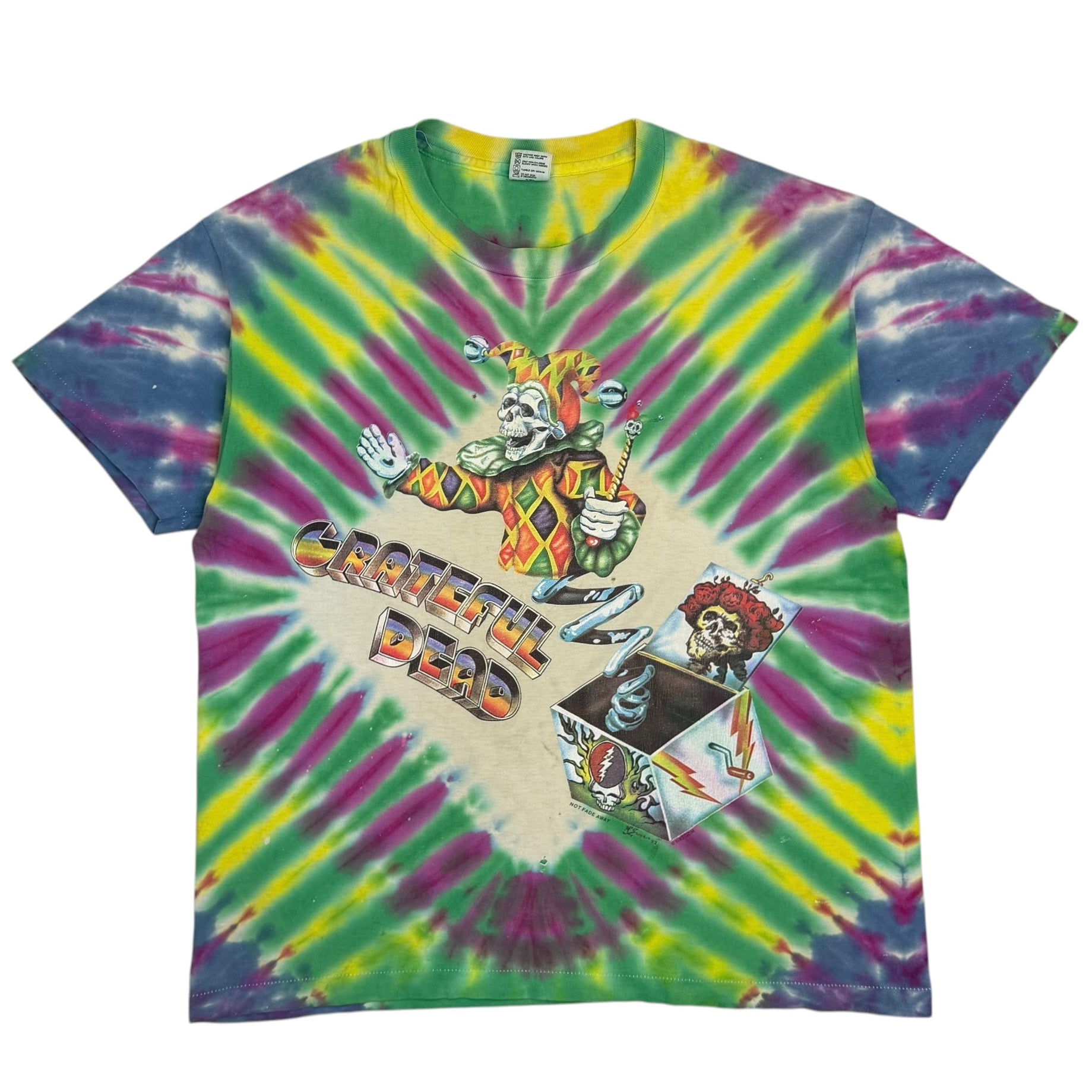 1993 Grateful Dead Jester Jack In The Box Tye Dye Tee Multicolor