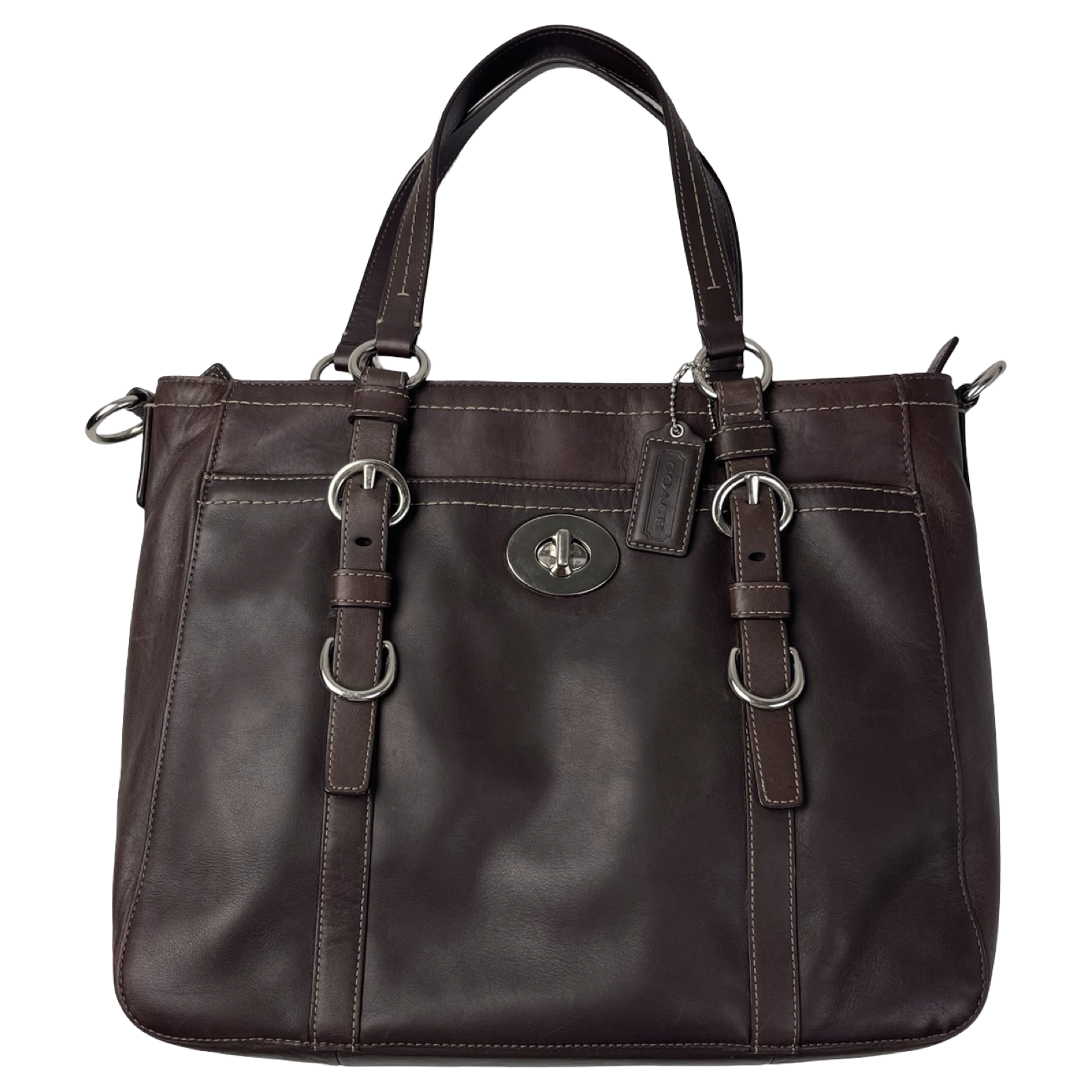 (W) Y2K Coach Chelsea Tote Bag Brown