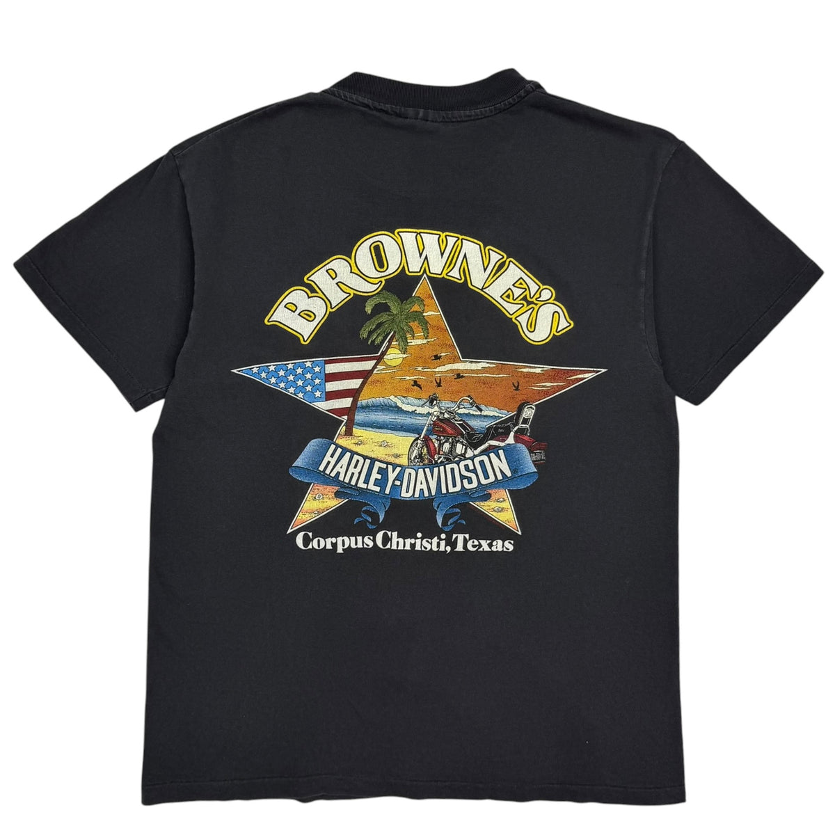 Vintage Harley Davidson Corpus Christi Eagle Tee Black
