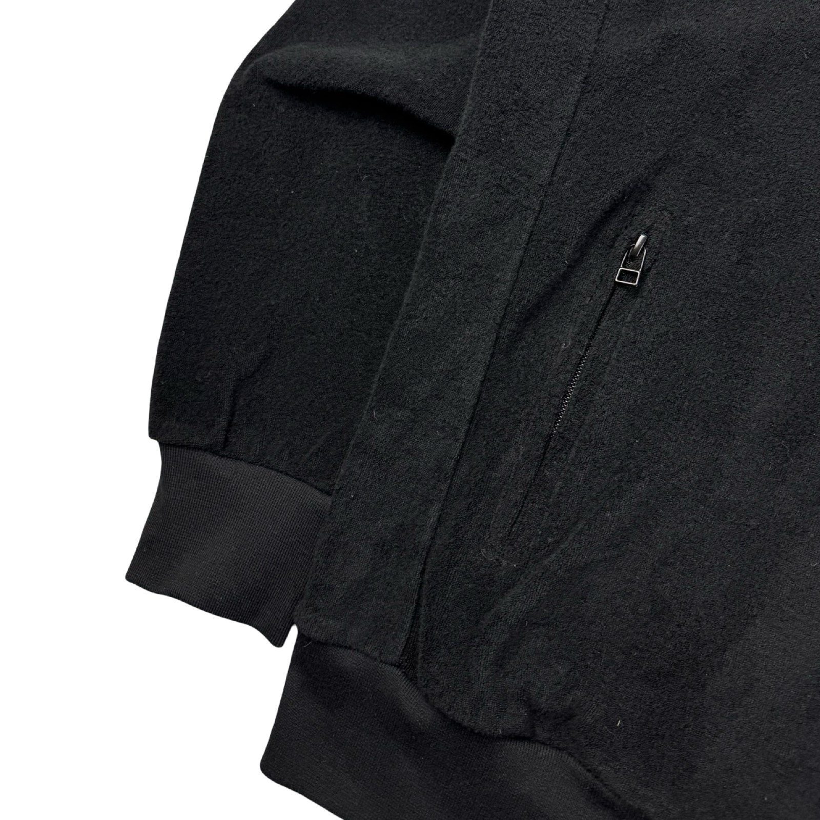 OVO Essentials Terry Cloth Towel Zip Up Hoodie Black