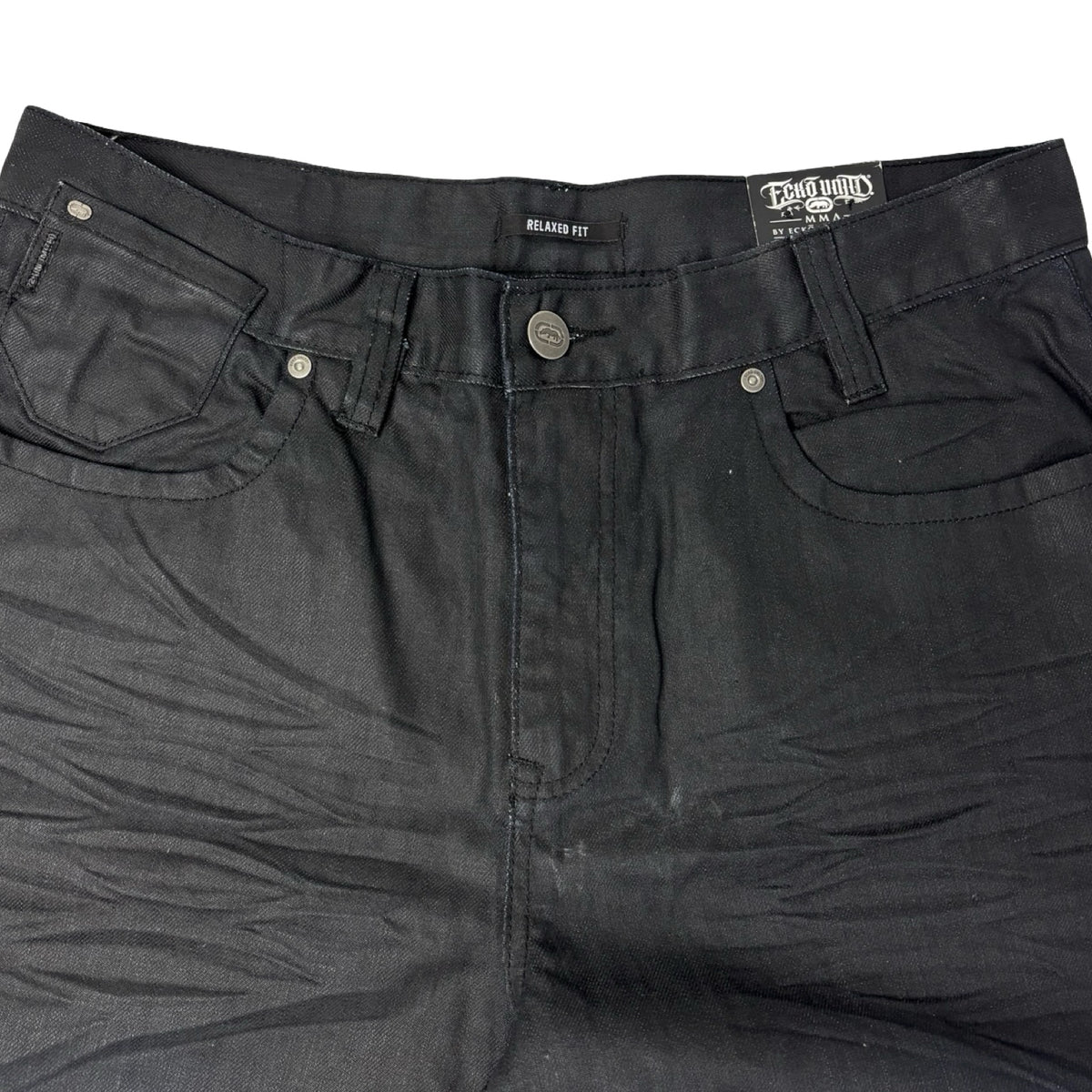 Vintage Y2K Ecko Unltd. MMA Embroidered Jeans Black Coat
