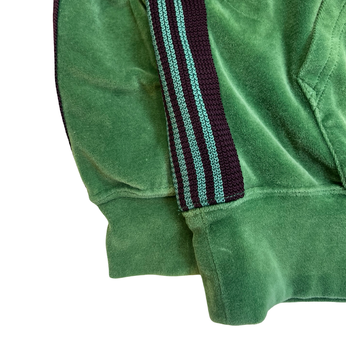 Needles Track Hooded Sweatshirt Velour Green