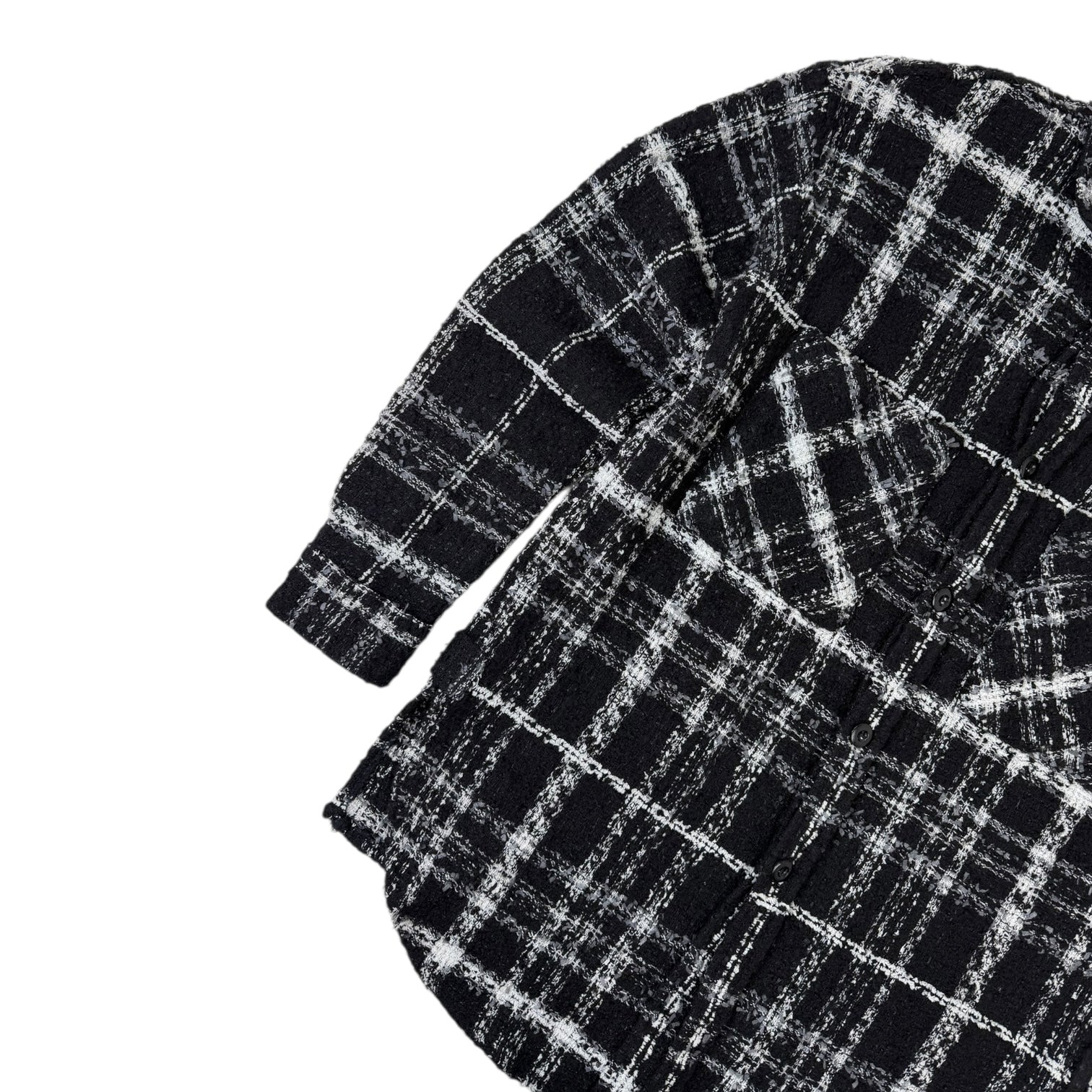 Faith Connexion SSENSE Exclusive Mohair Tweed Shirt Black/White