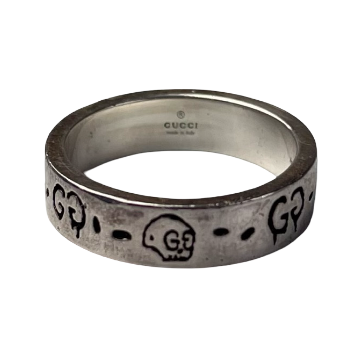 Gucci Ghost Sterling Silver Thin Band Ring