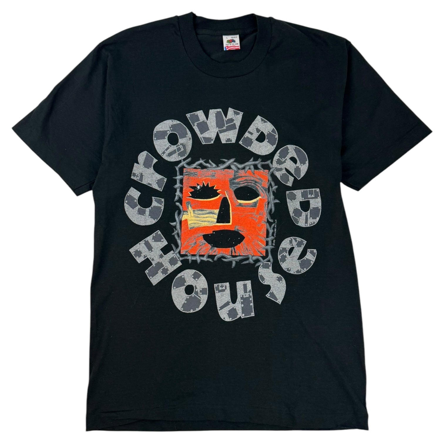 1991 Crowded House Face T-Shirt Black