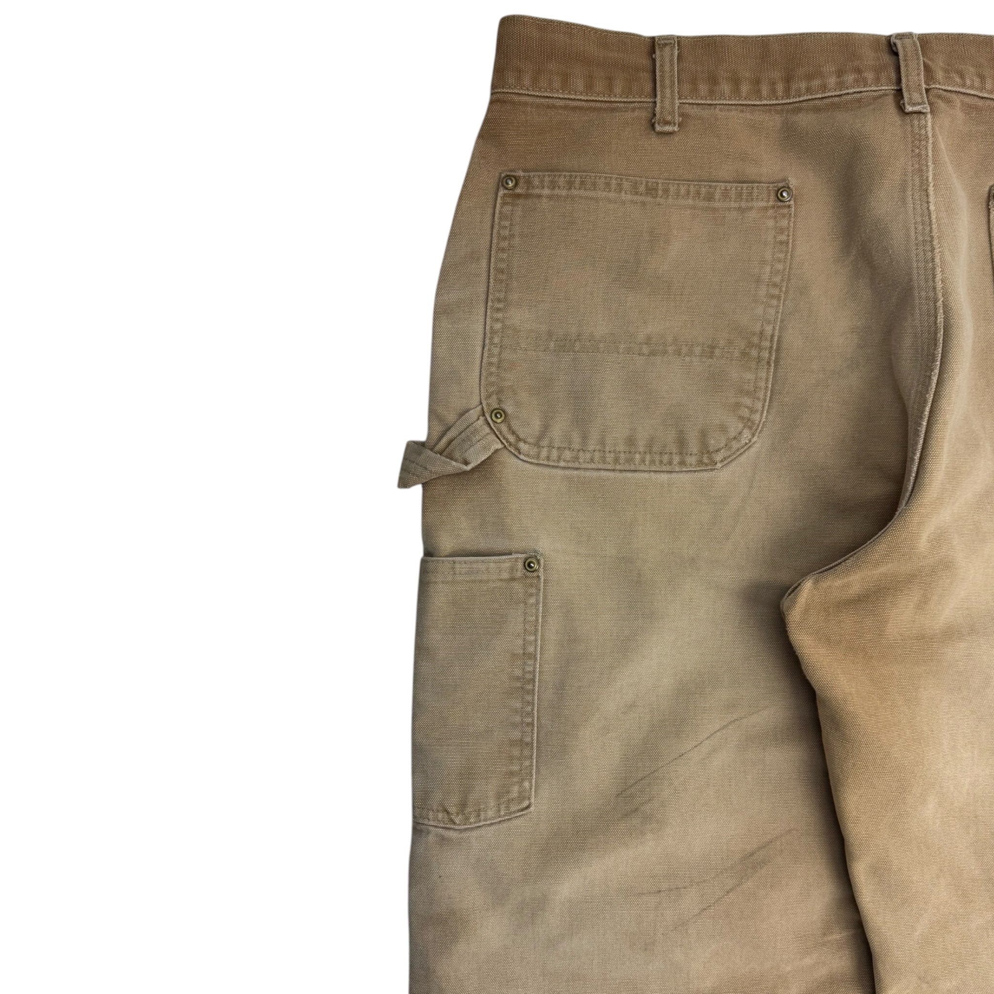Vintage Carhartt Double Knee Bottoms Cream Faded