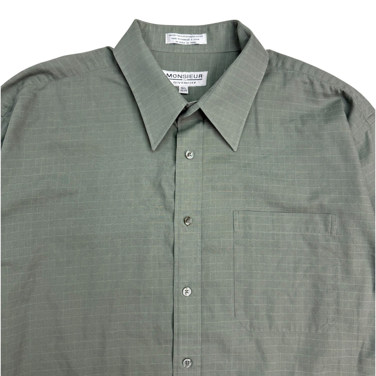 Vintage Monsieur Givenchy Button Up Shirt Light Green