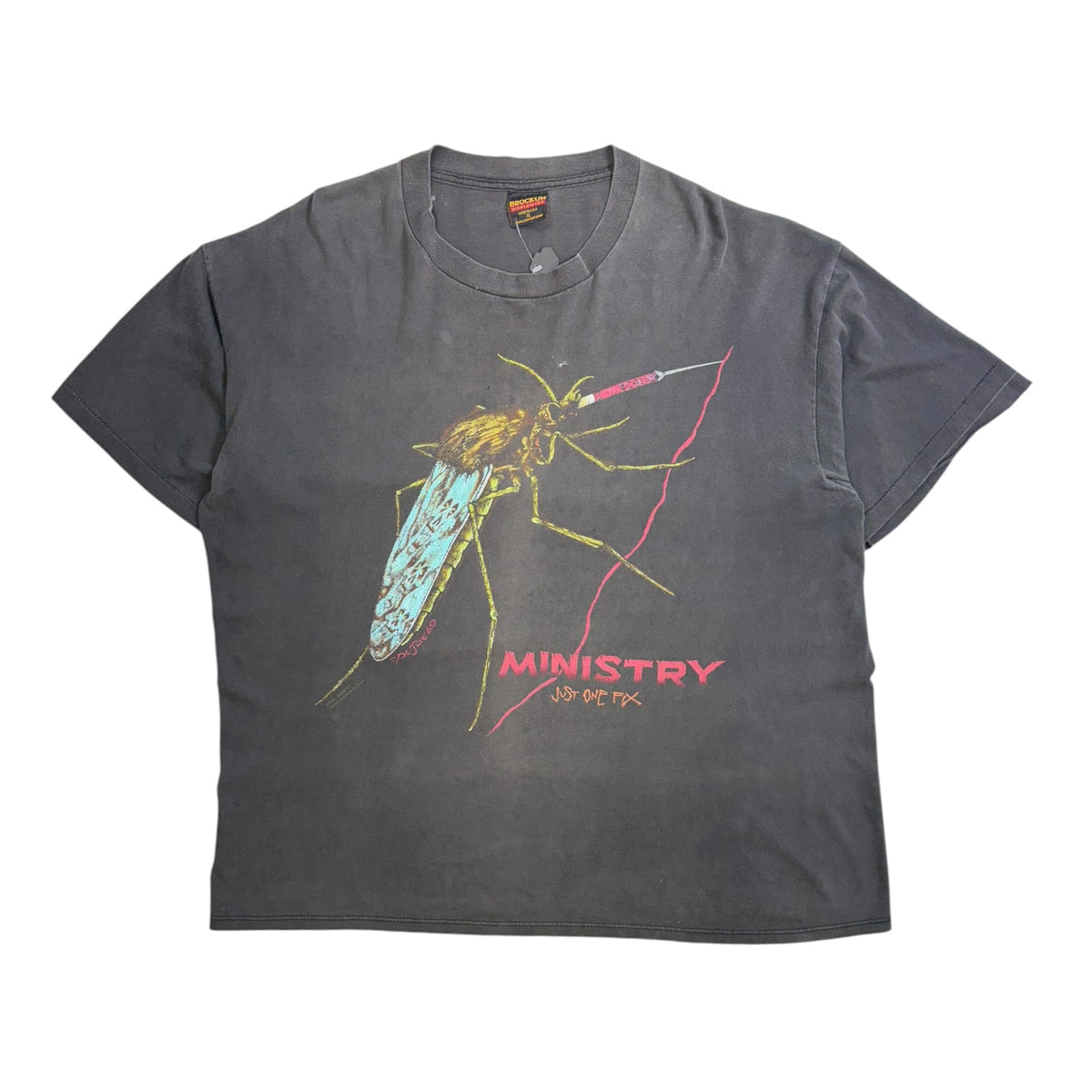 Vintage 1992 Ministry "Just One Fix" T-Shirt Dark Grey