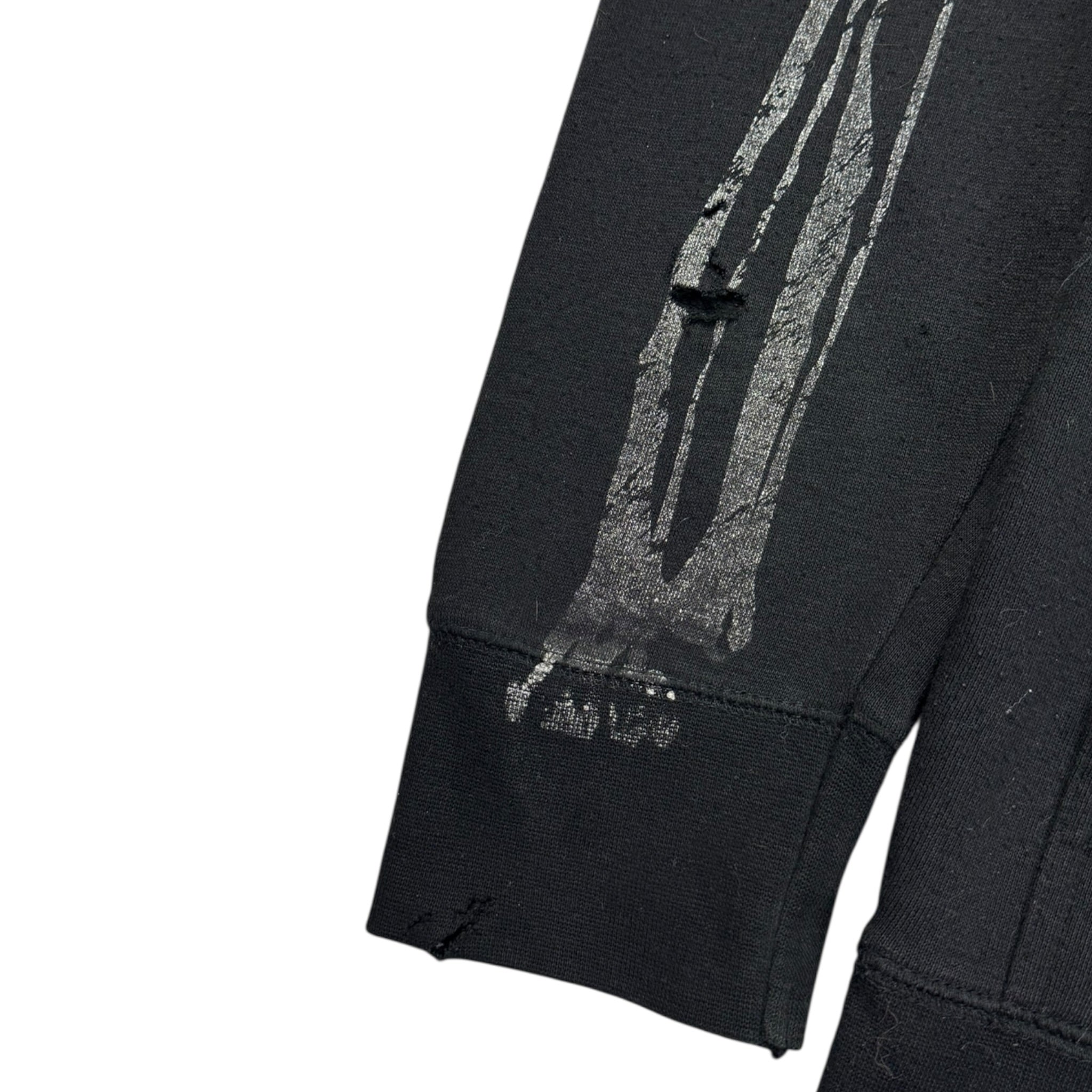 Vintage Vision Streetwear Skeleton Zip Up Hoodie