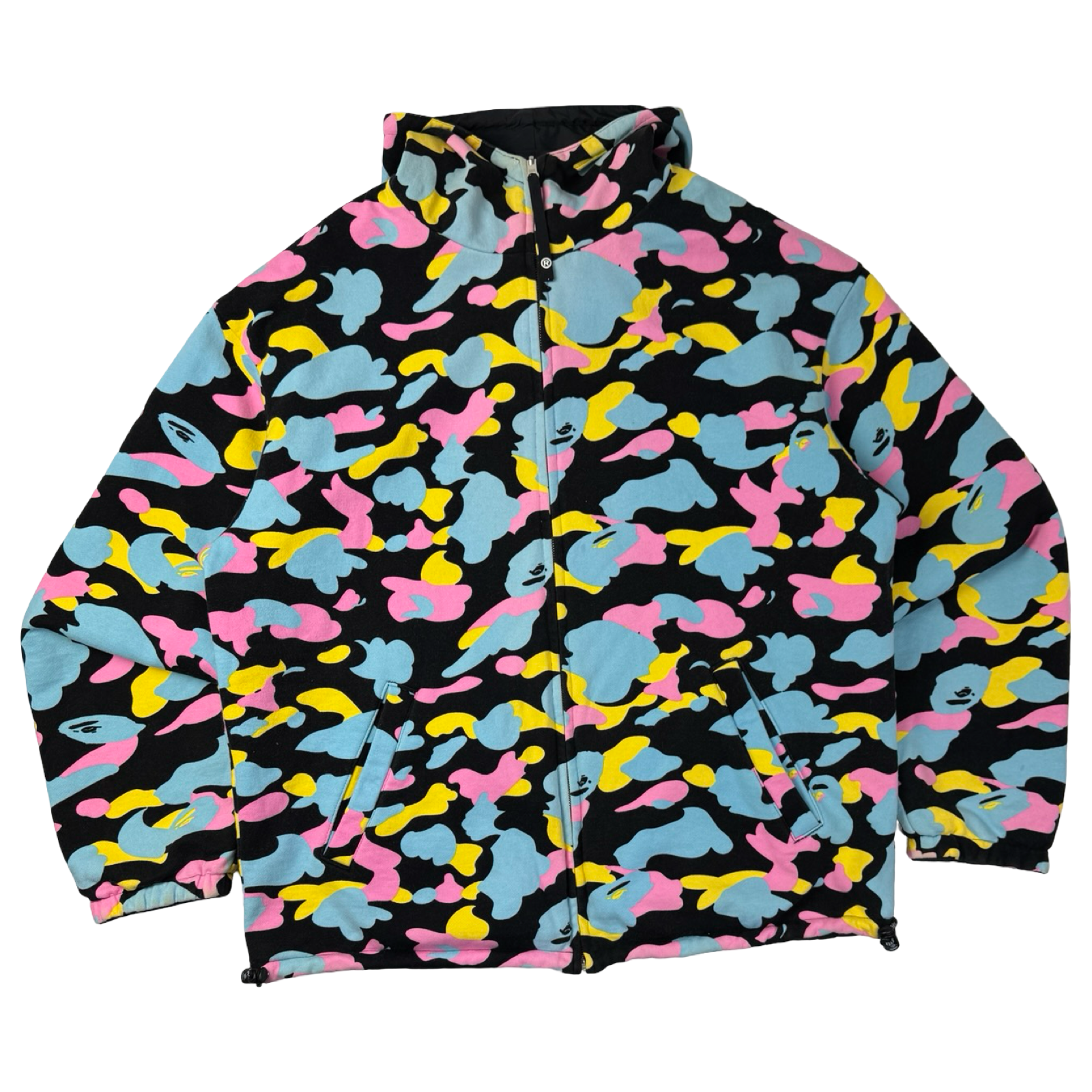 BAPE Reversible Zip Jacket Cotton Candy Black
