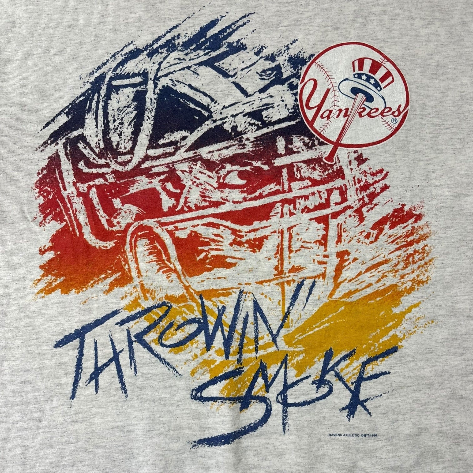 Vintage 1996 New York Yankees “Throwin’ Smoke” T-Shirt Grey