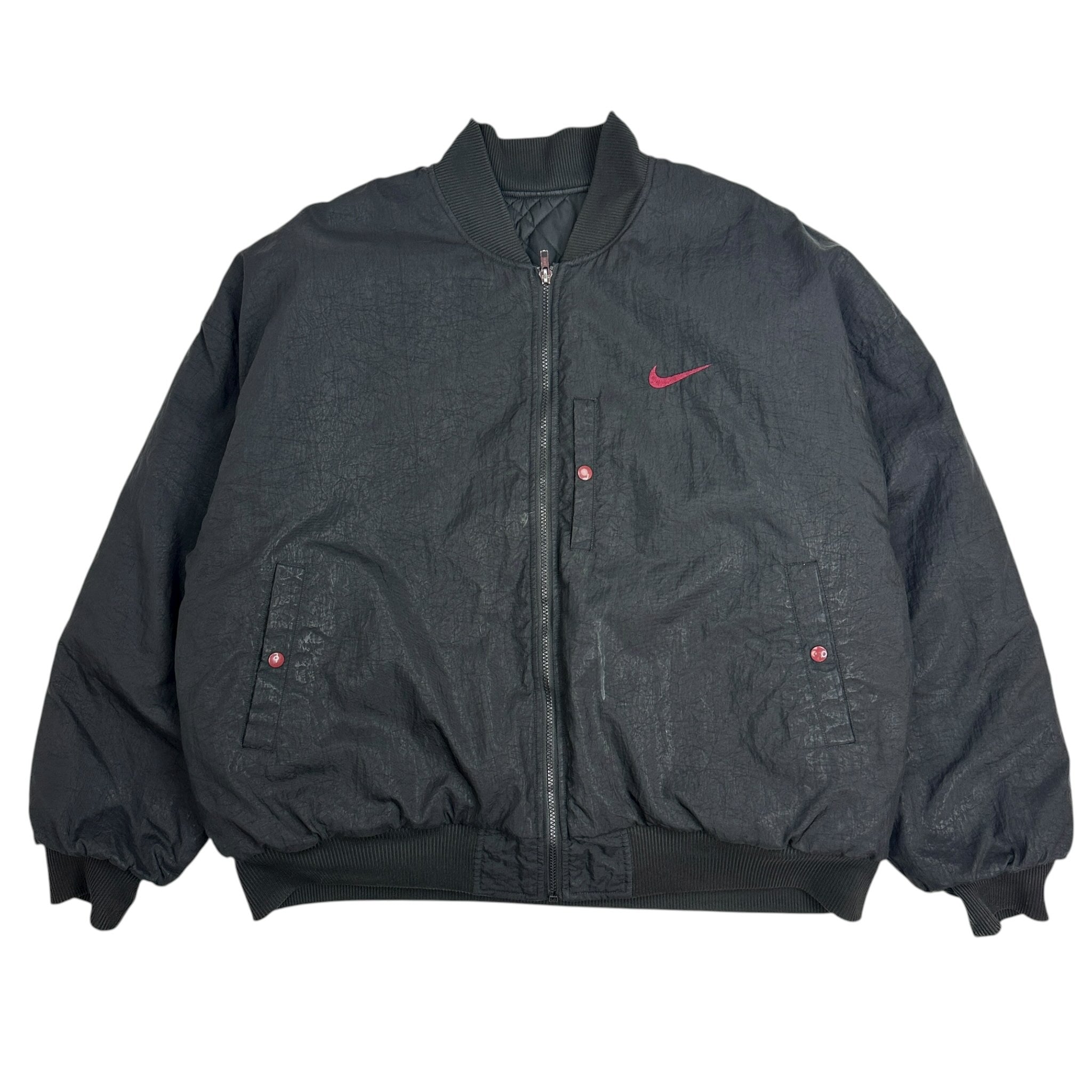 Vintage Nike Reversible Quilted Jacket Maroon/Black