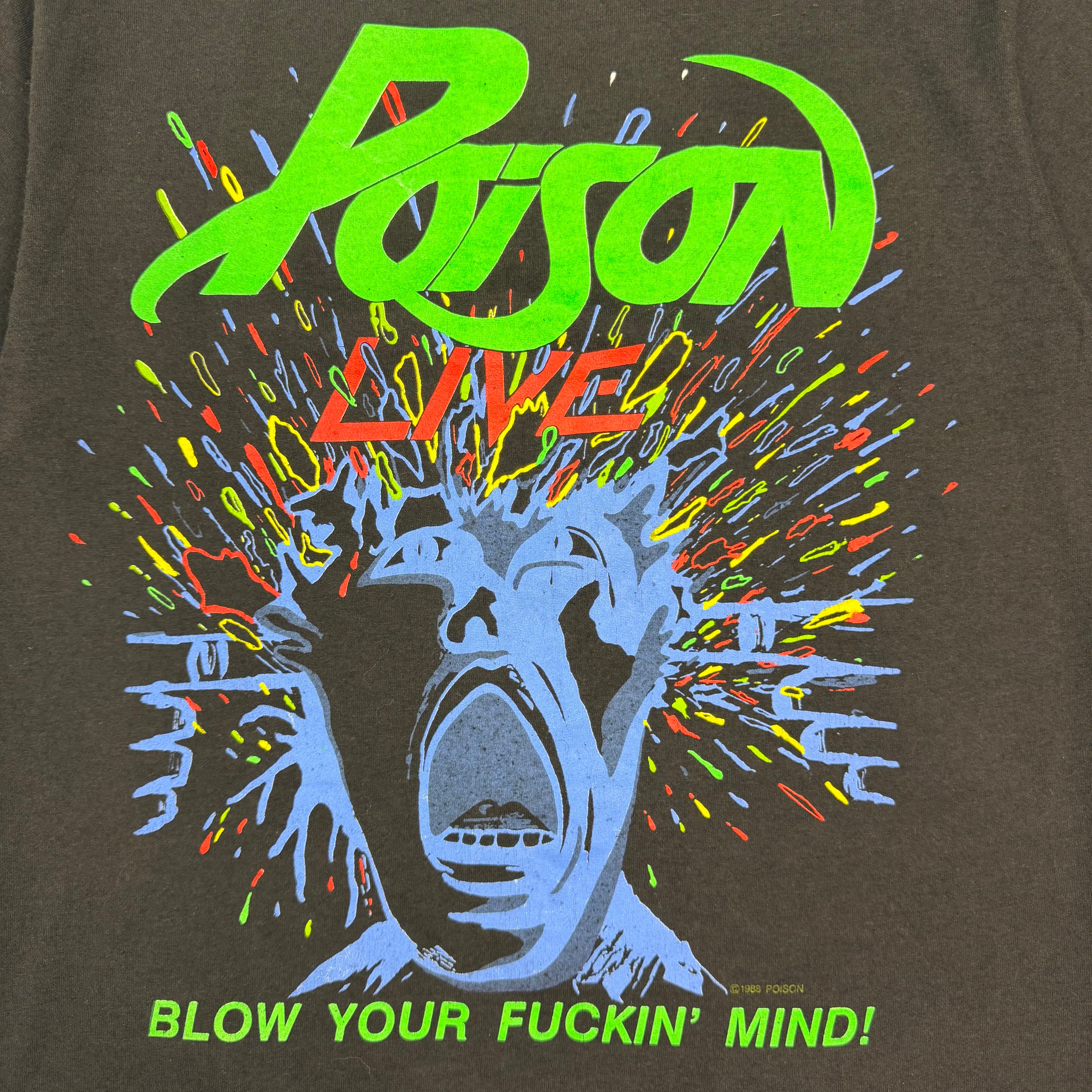 1988 Poison Live Blow Your F*ckin’ Mind Tour Tee Black/Neon
