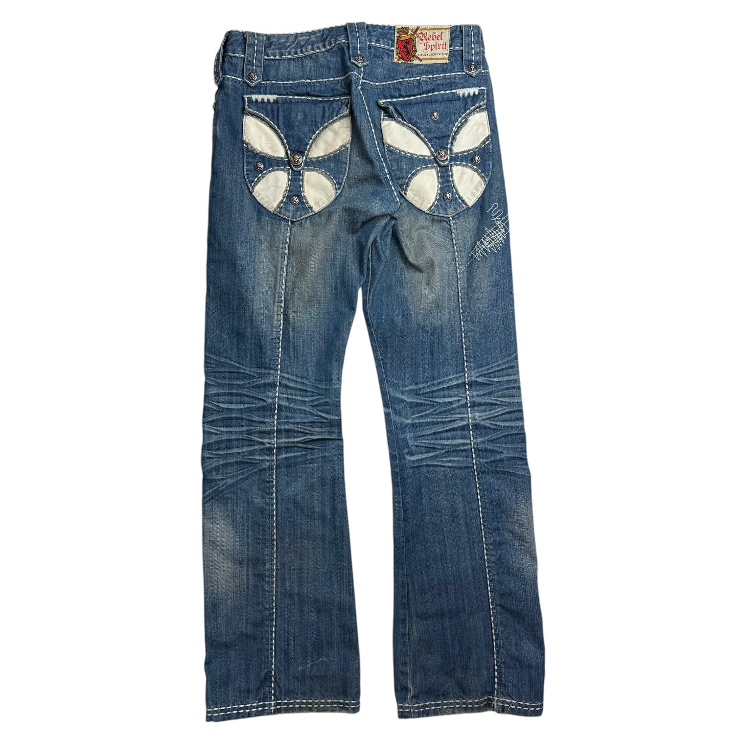 Vintage Y2K Rebel Spirit Denim Pants Medium Wash