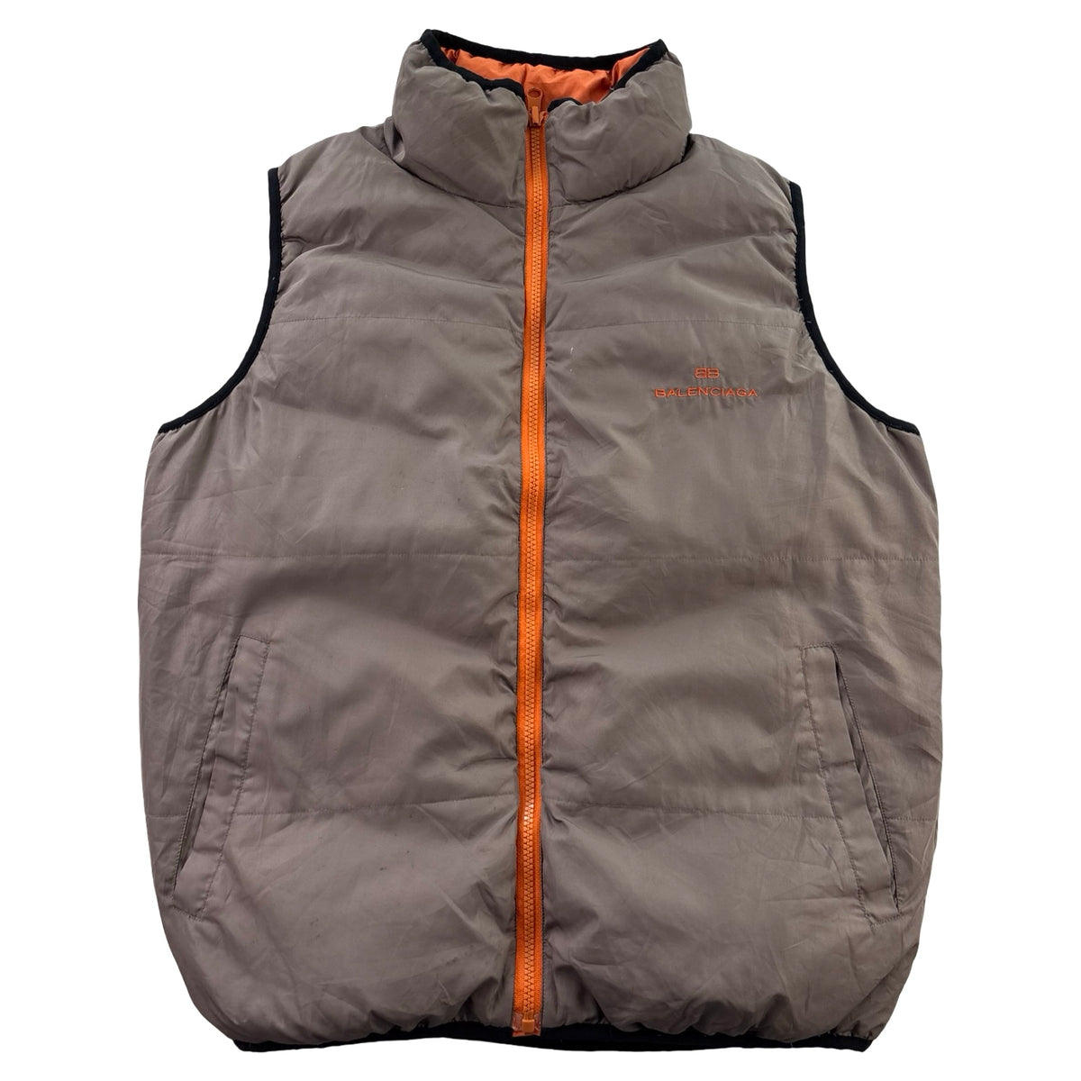 Vintage Balenciaga Sports Down Reversible Vest Orange/Brown