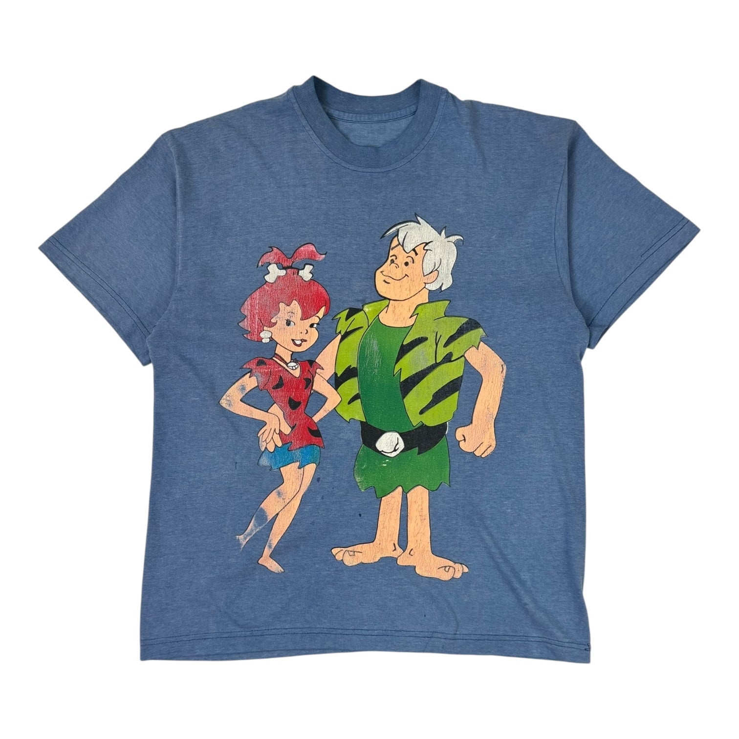 Vintage The Flintstones Bamm Bamm & Pebbles T-Shirt Blue