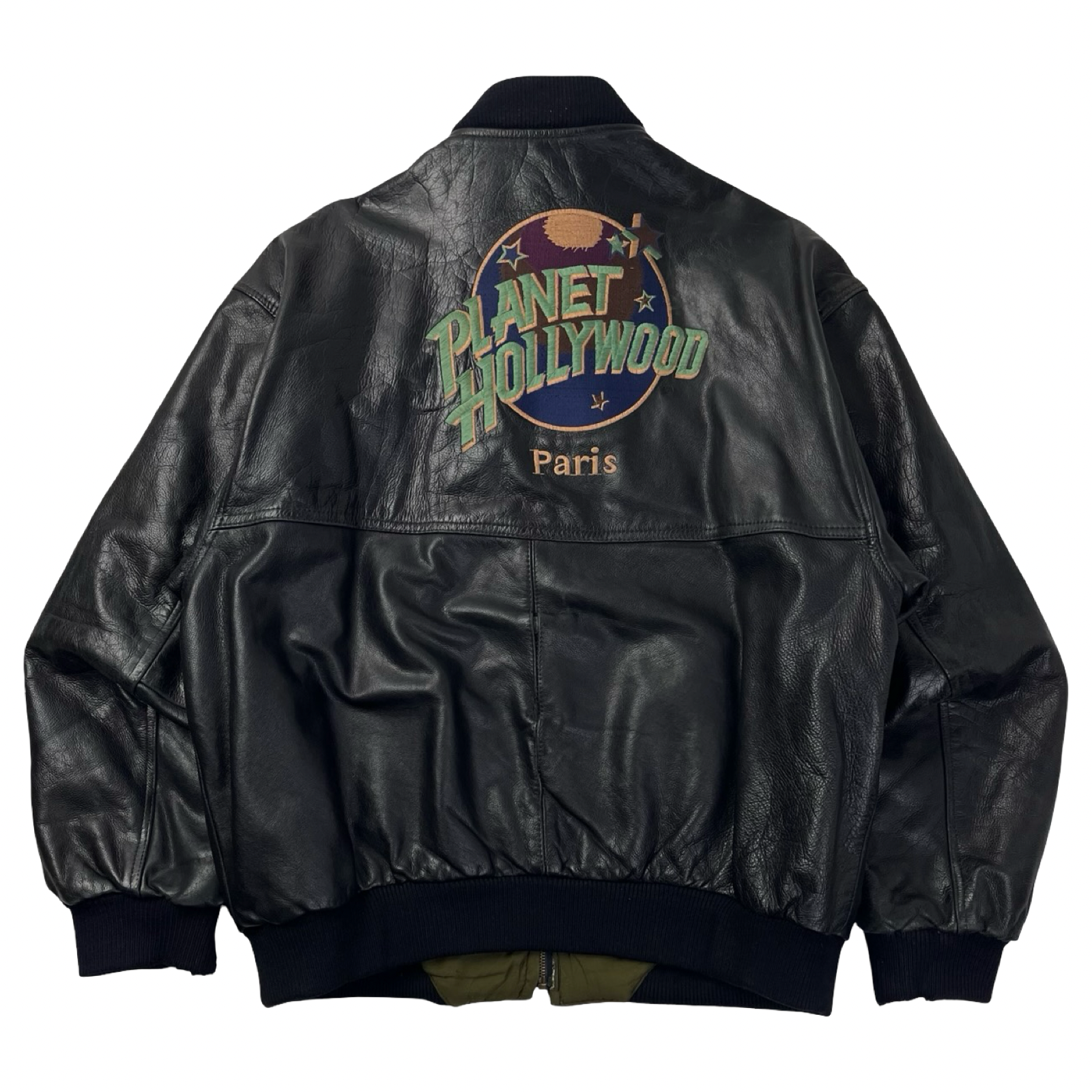 Vintage Reversible Planet Hollywood Paris Leather Jacket