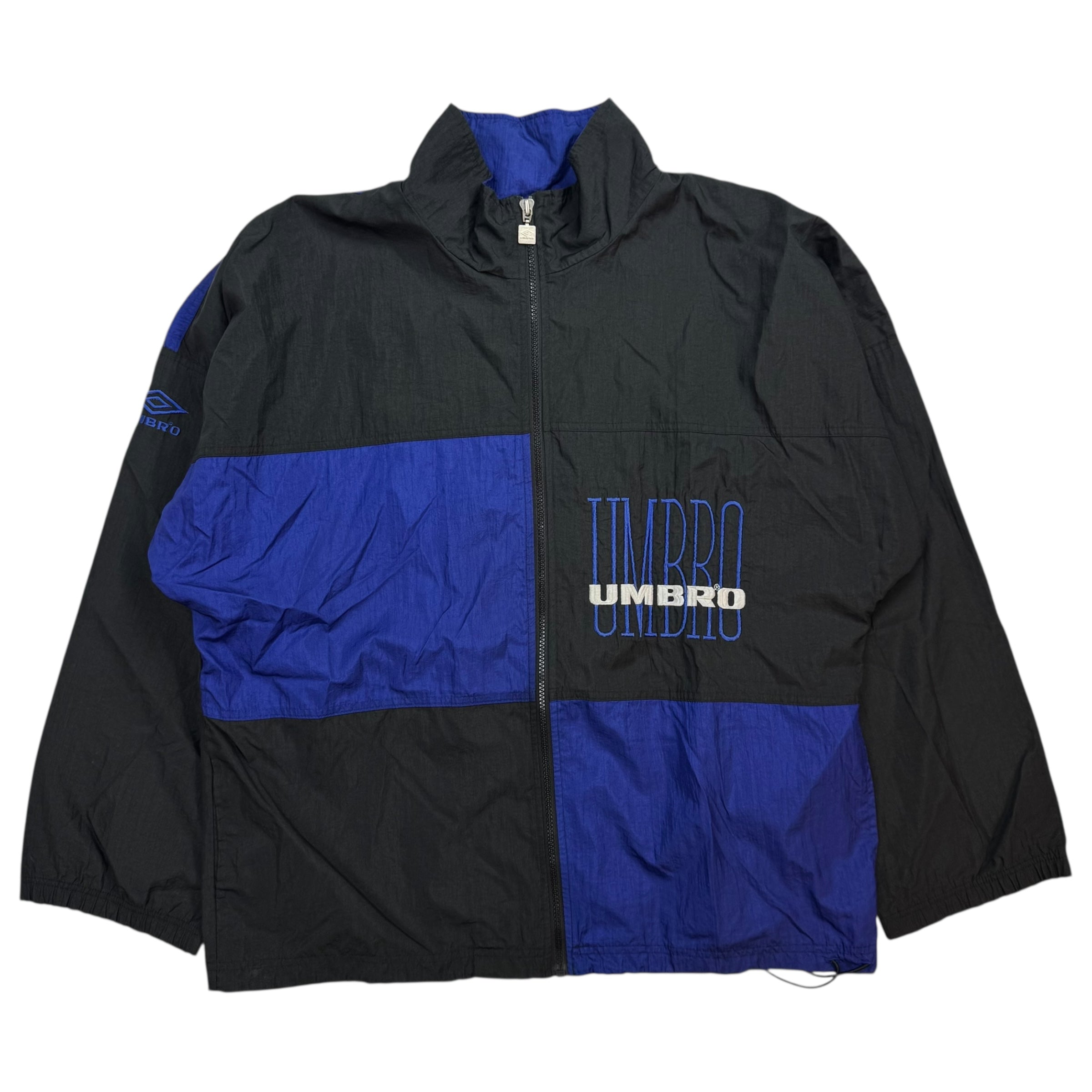 Vintage Umbro Nylon Track Jacket Blue Black