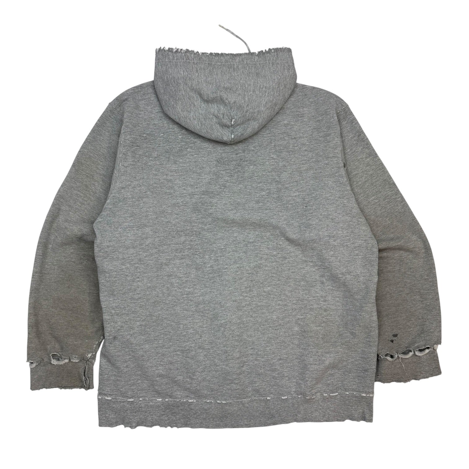 Vintage Nike Distressed Mini Centre Swoosh Hoodie Grey