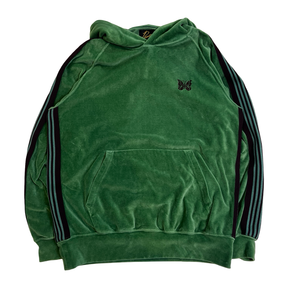 Needles Track Hooded Sweatshirt Velour Green