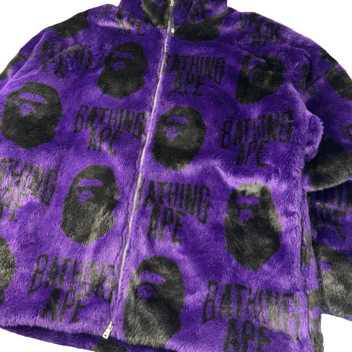 Bape B Boy Fur Jacket Purple