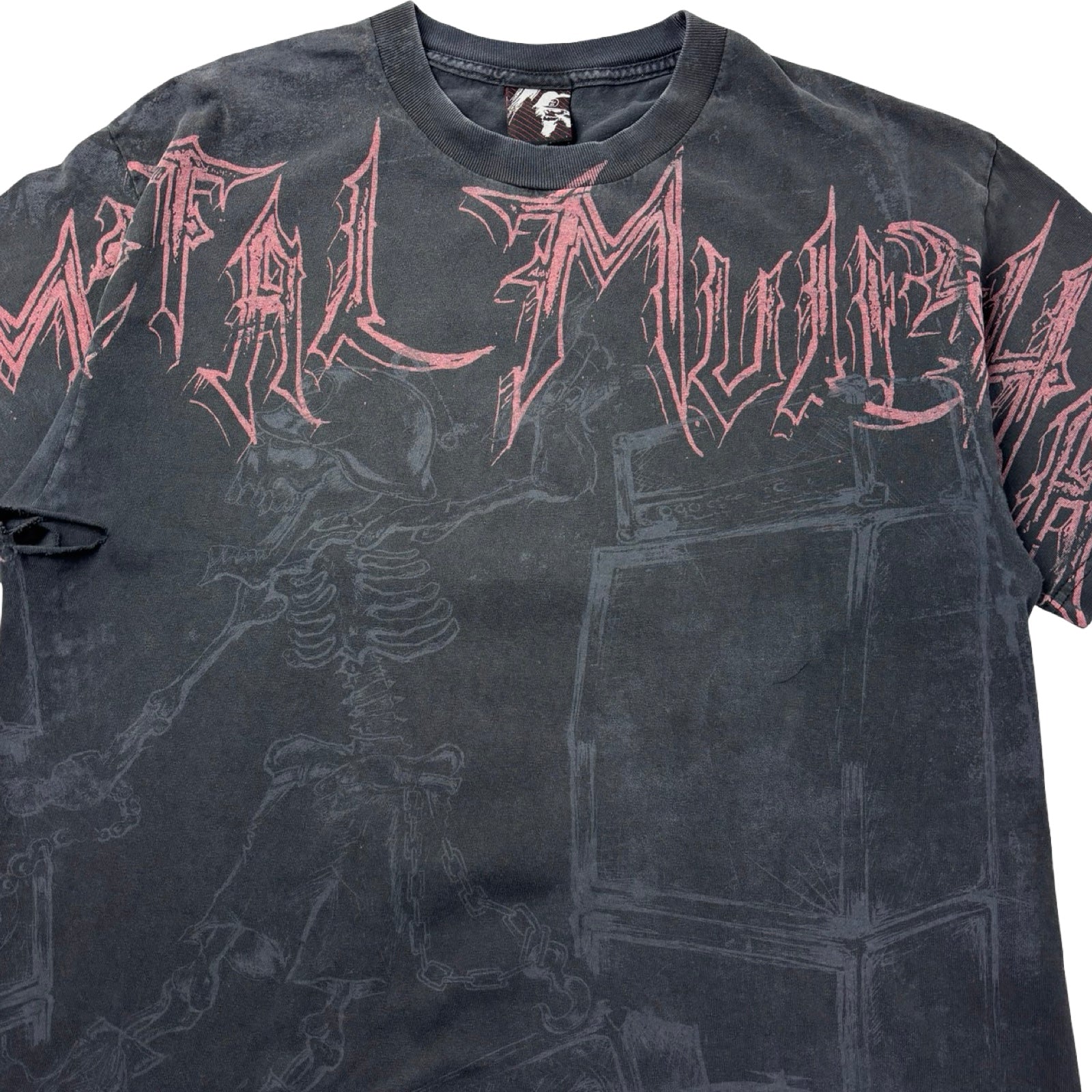Y2K Metal Mullisha Spellout T-Shirt Grey