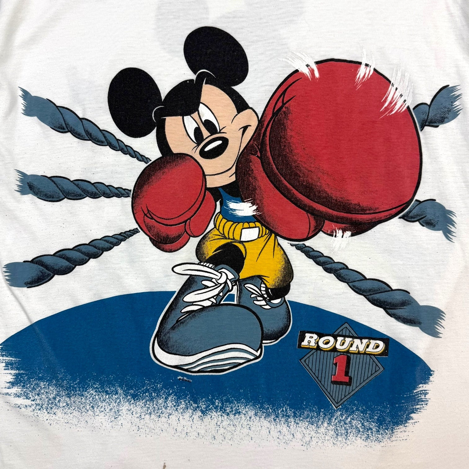 Vintage Disney Mickey Mouse Boxing Tee White
