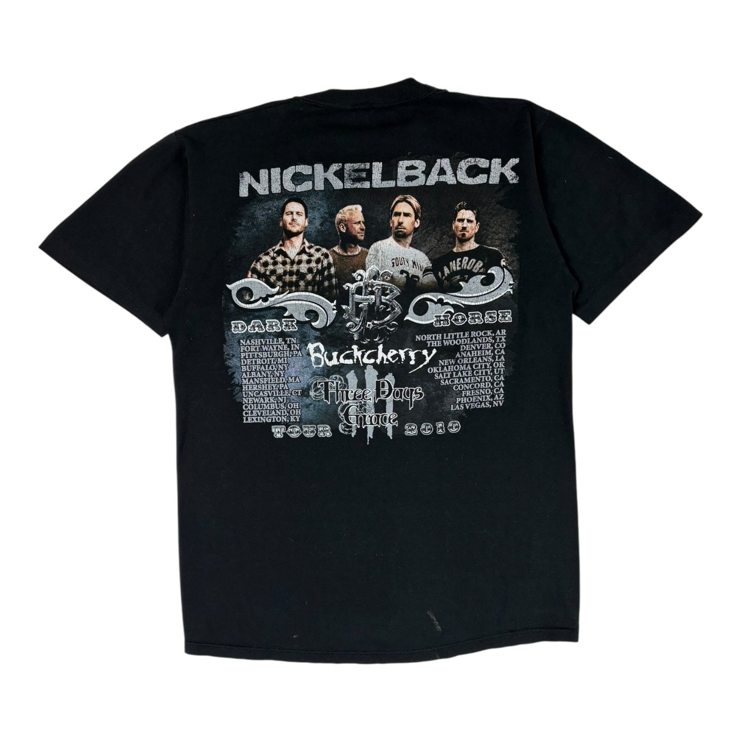 Vintage 2010 Nickelback “Dark Horse” Tour T-Shirt Black