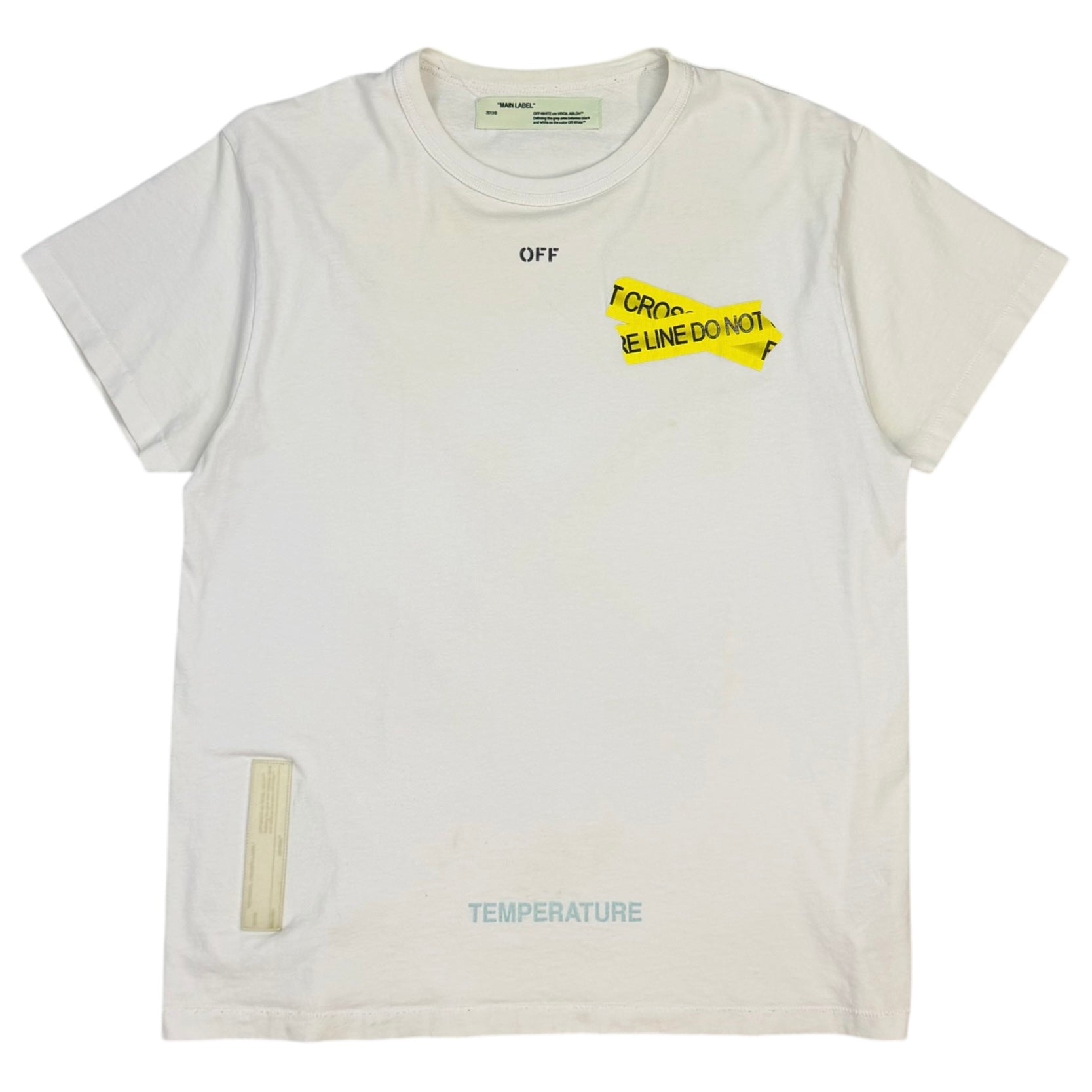 Off-White Firetape Yellow Arrow Tee White