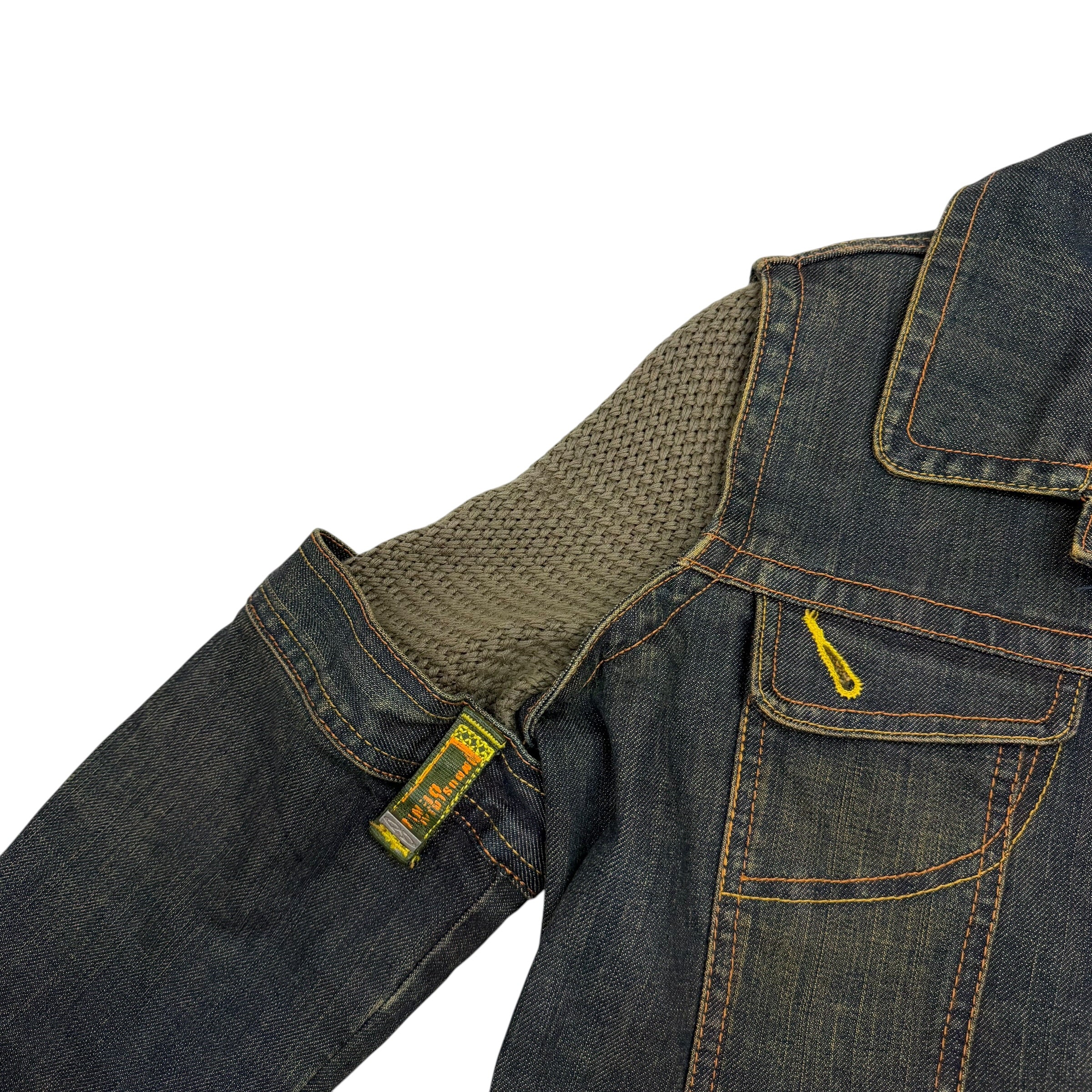 (W) Vintage Sample Oakley Industrial Denim Knit Hybrid Jacket Blue