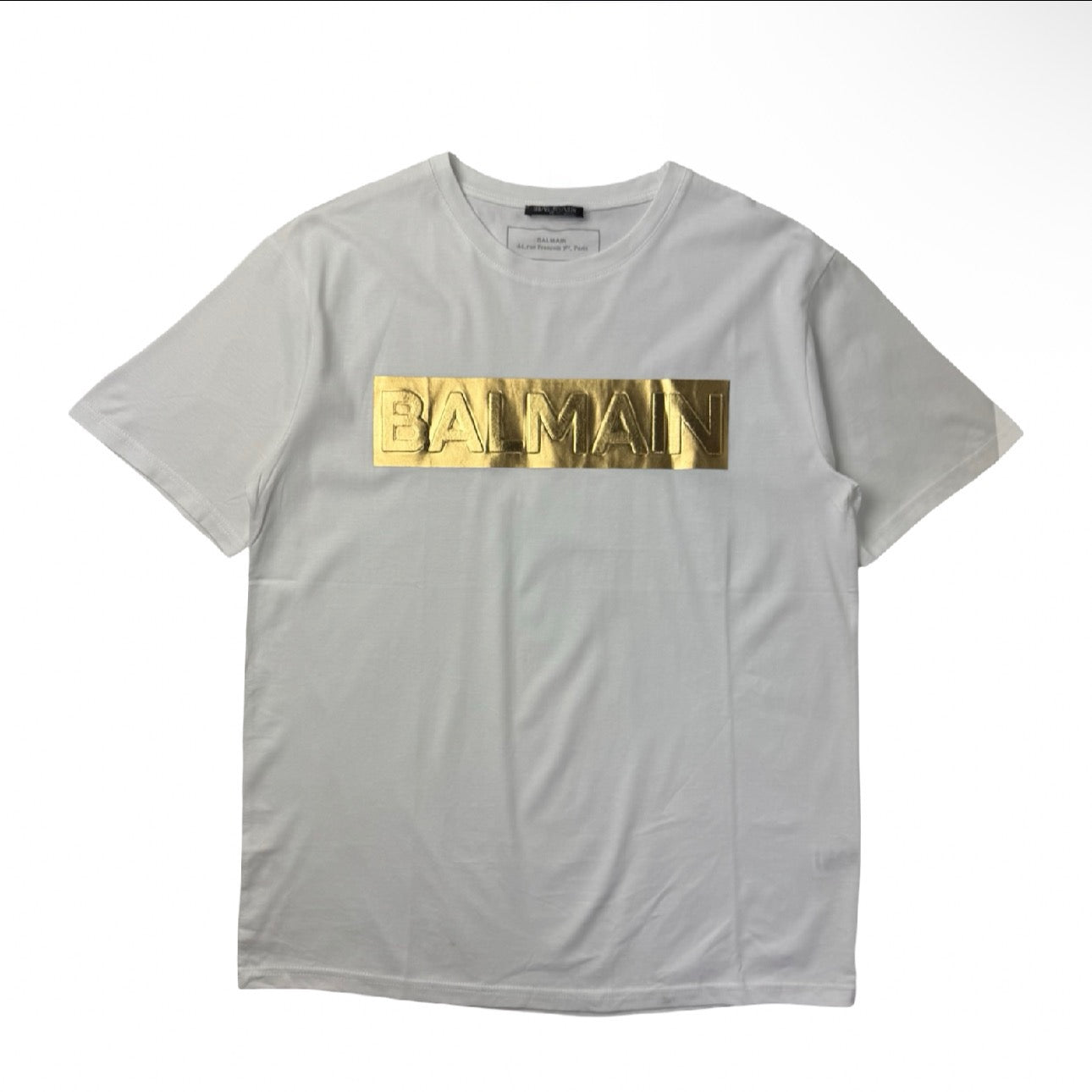 Balmain Paris Logo T-Shirt White/Gold