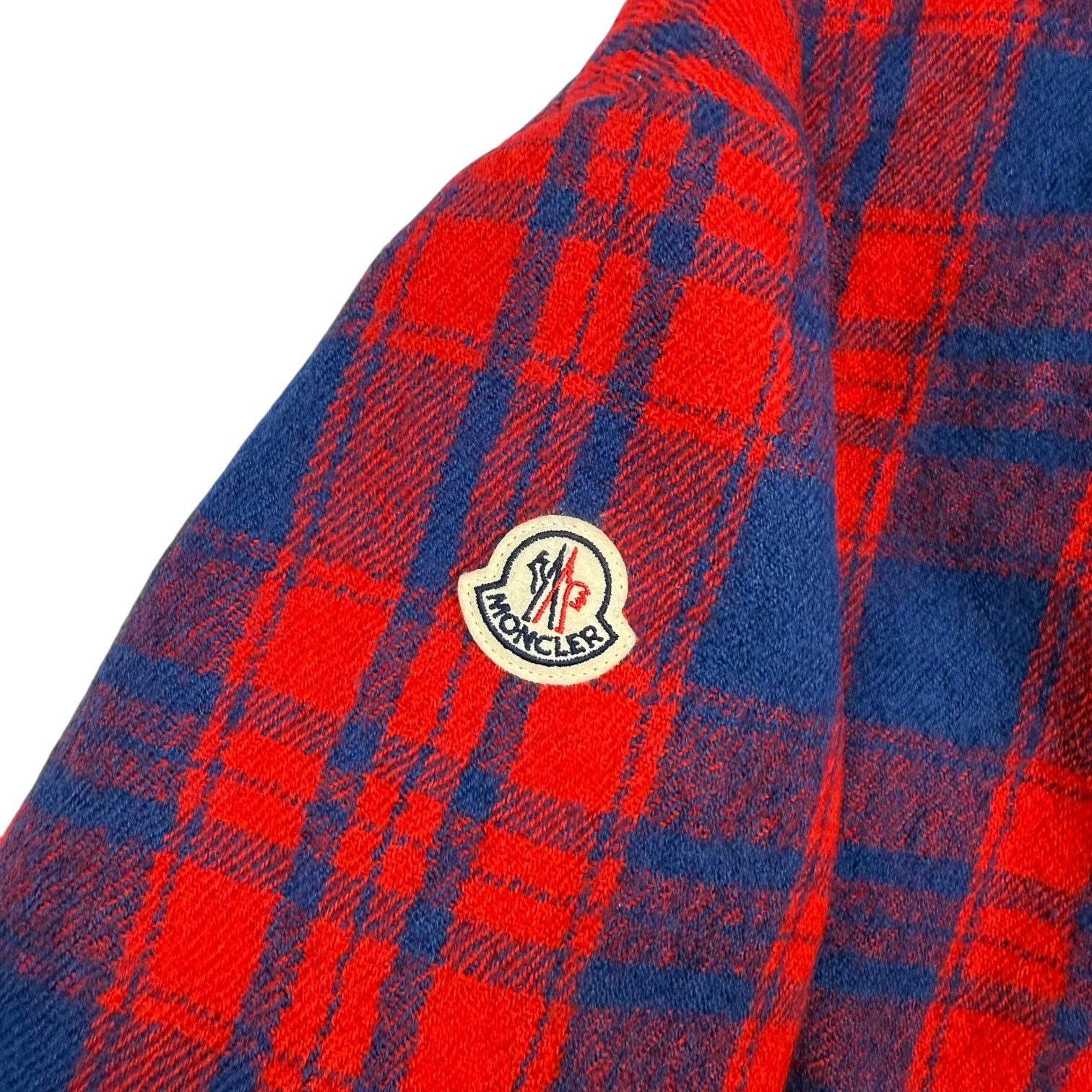 Moncler Plaid Wool Down Zip Jacket Red/Blue