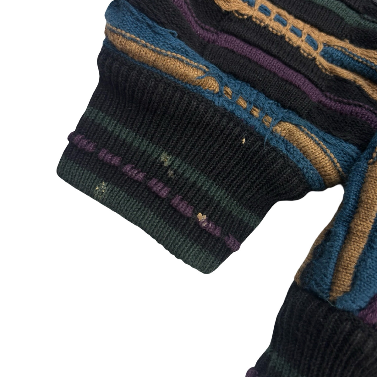 Vintage Akira 3D Knit Sweater Vertical Purple/Brown