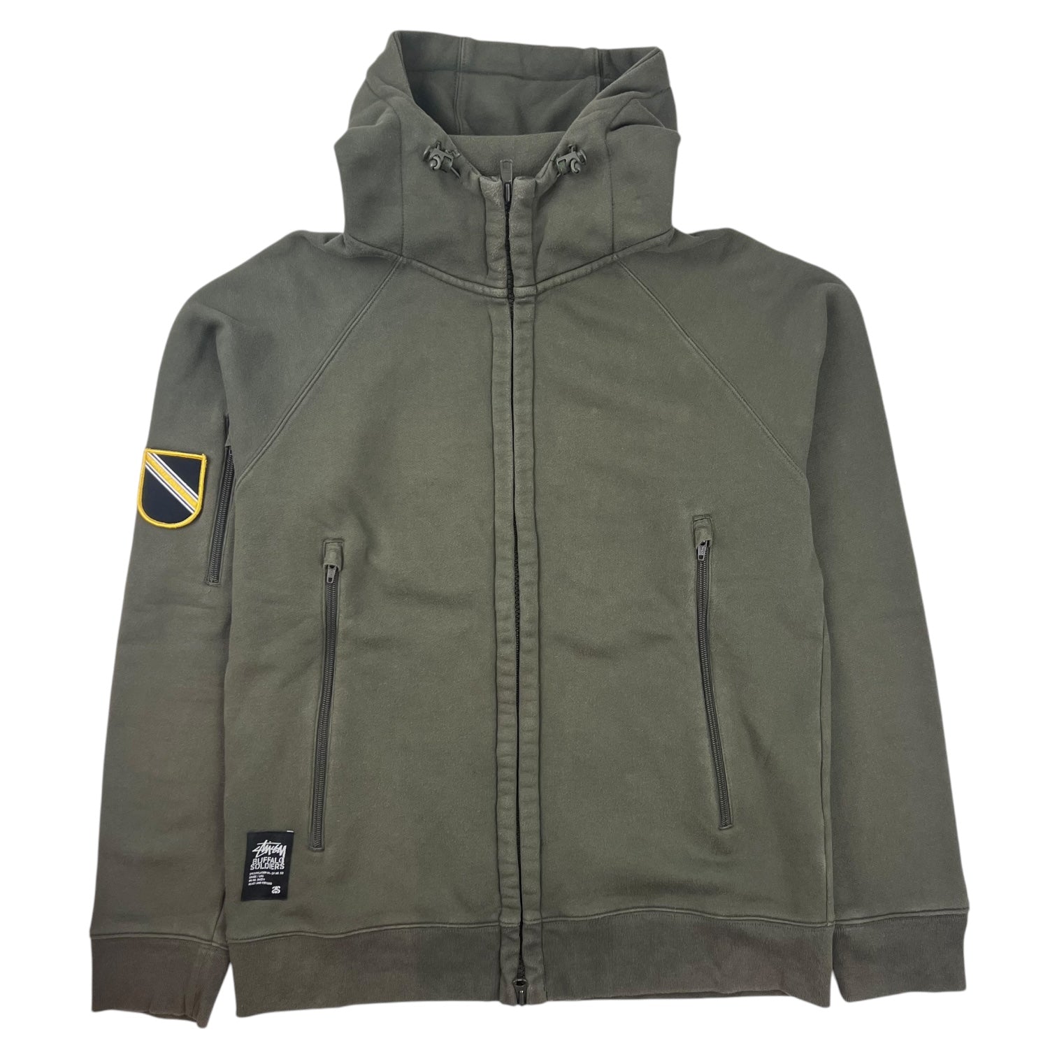 Stussy x Buffalo Soldiers Zip Up Hoodie Army Green