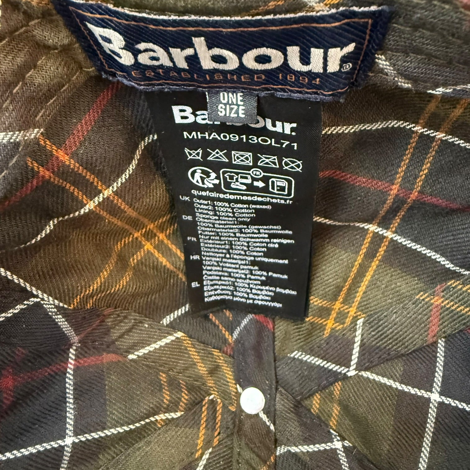 Vintage Barbour Ashby Hat Olive