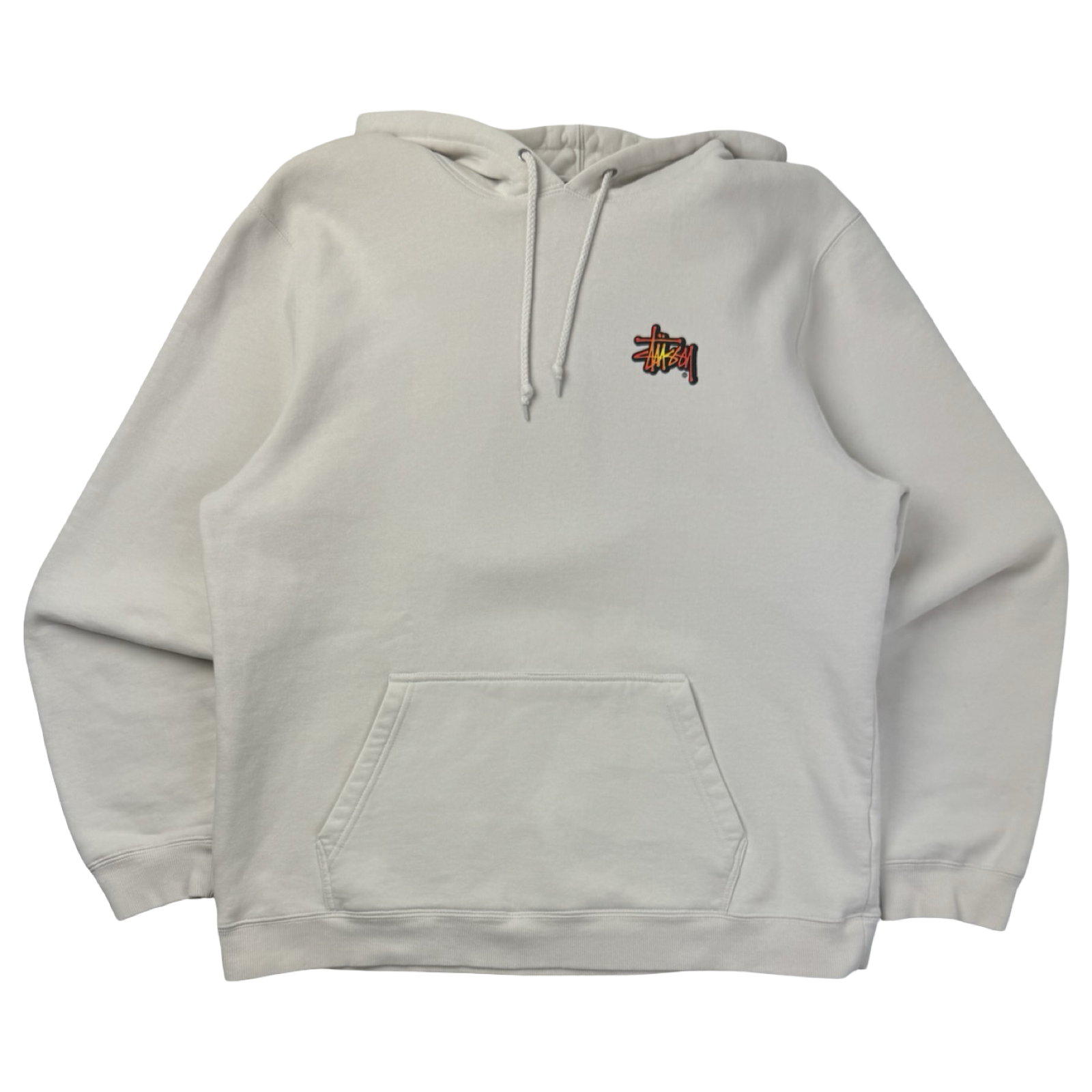 Stussy Flaming 8-Ball Hoodie Cream