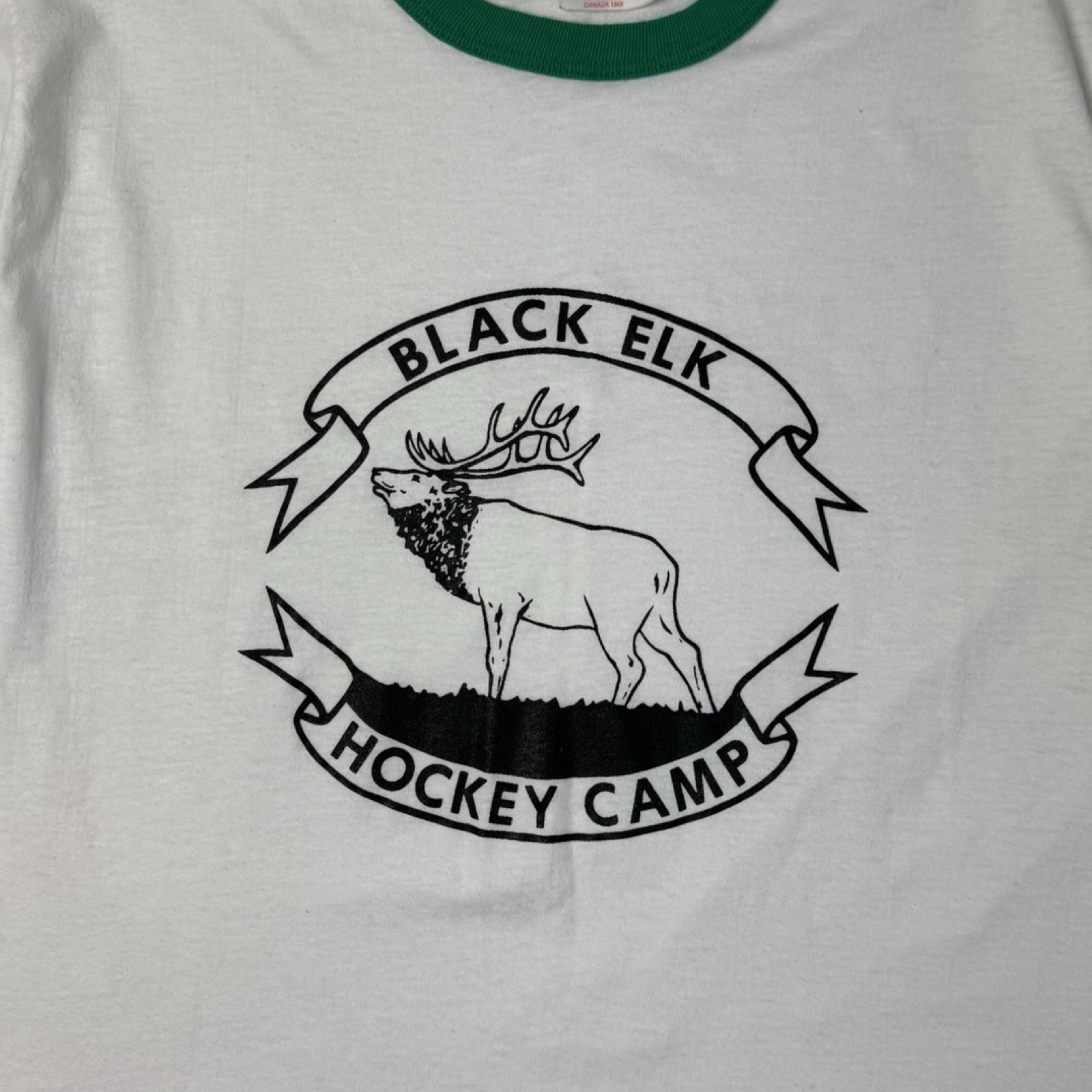 Vintage 80s Black Elk Hockey Camp Ringer T-Shirt