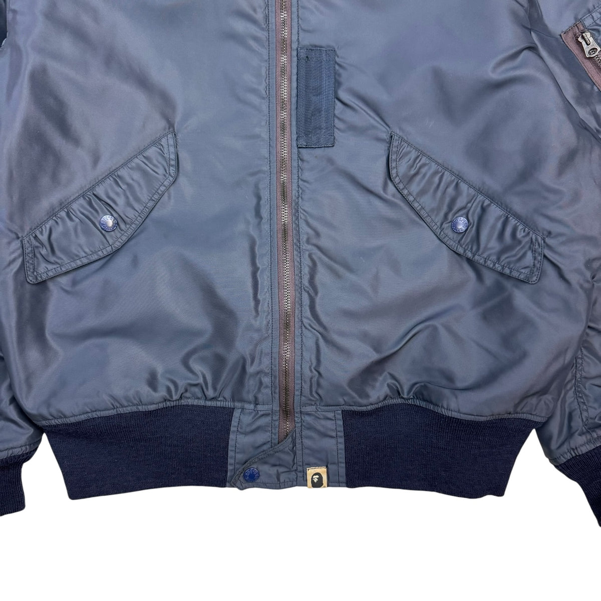 A Bathing Ape x The Real McCoys MA-1 Bomber Jacket Navy Blue