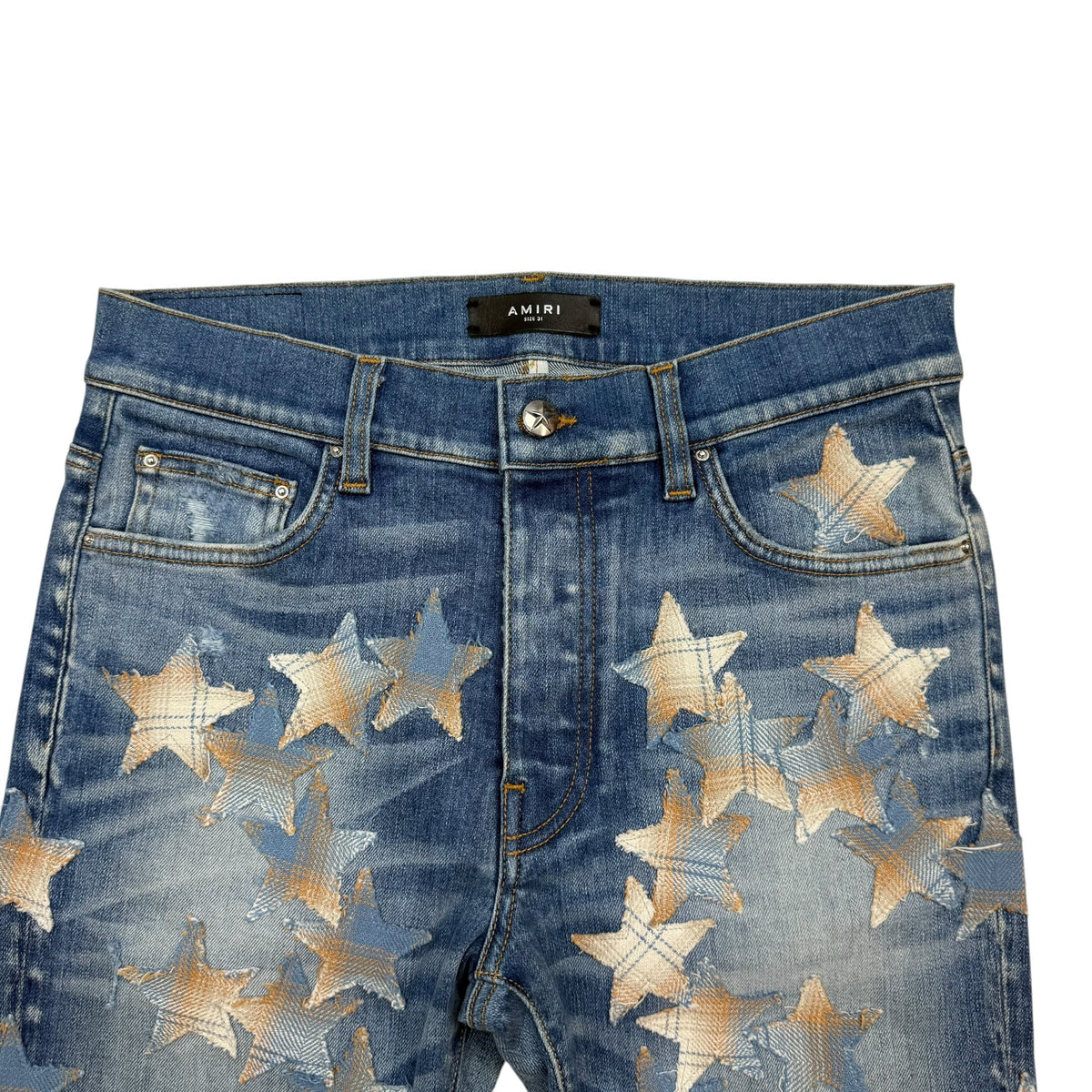 Amiri Chemist Star Patch Pants Medium Wash