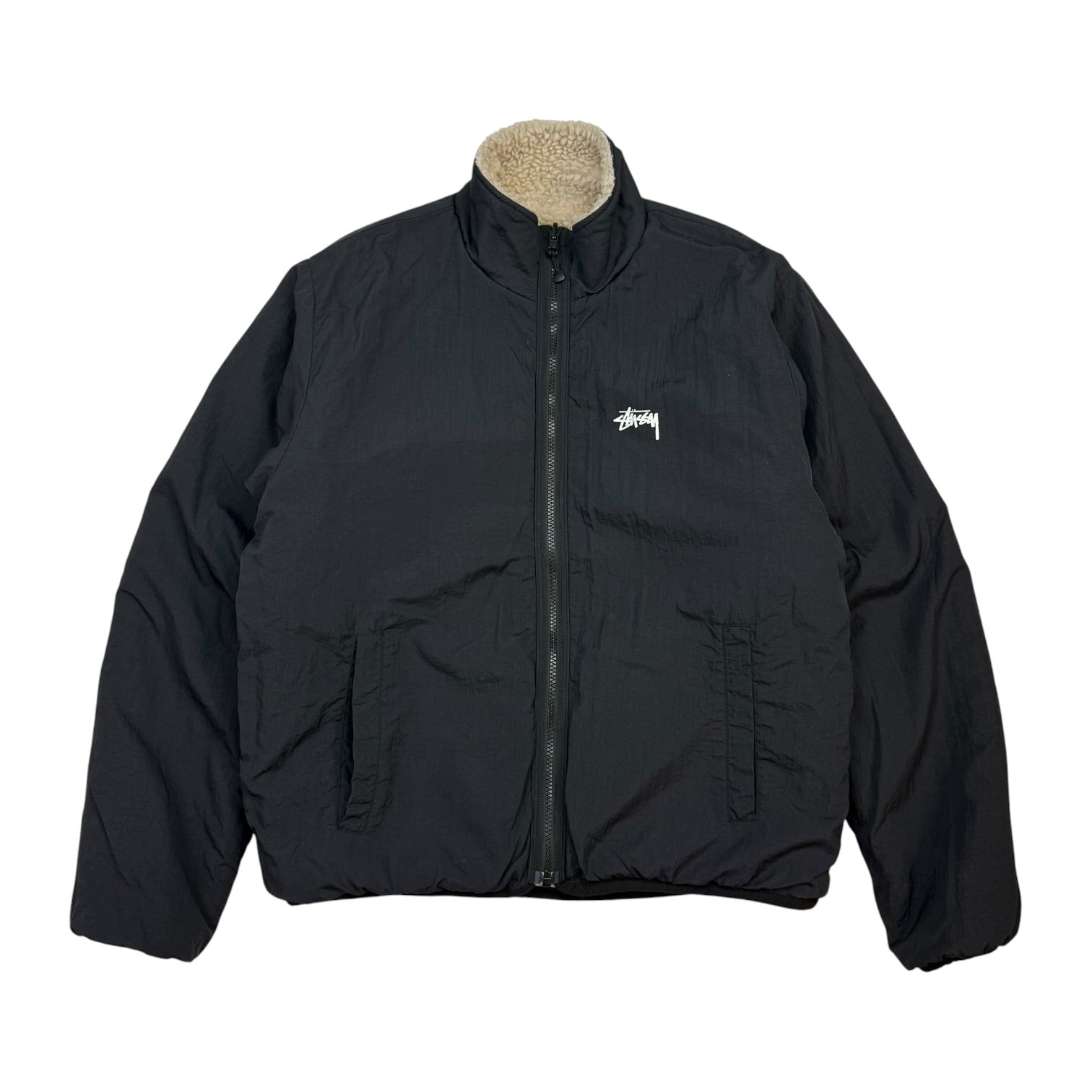 Stüssy 8 Ball Sherpa Reversible Jacket Natural/Black