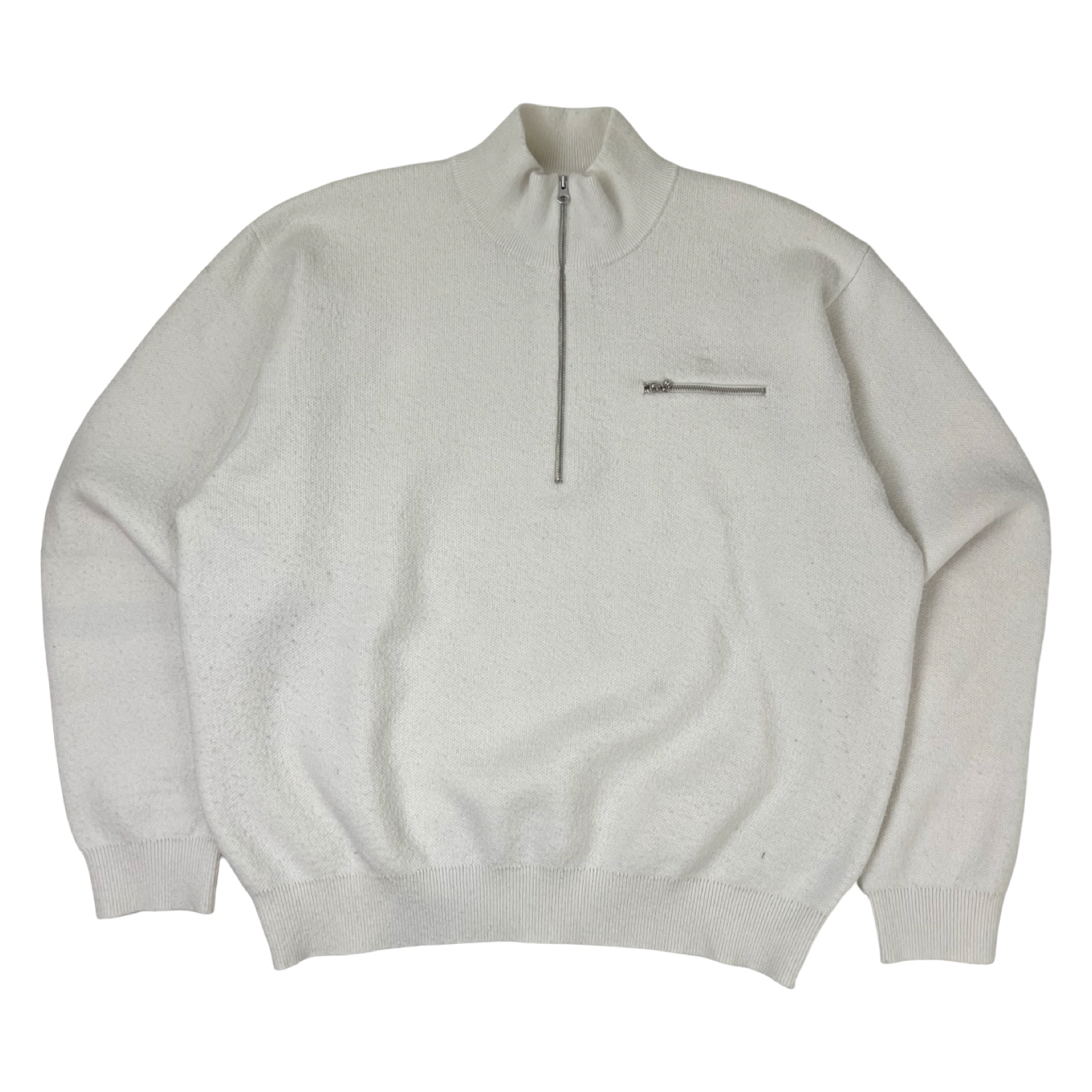 Stussy Half Zip Mock Neck White