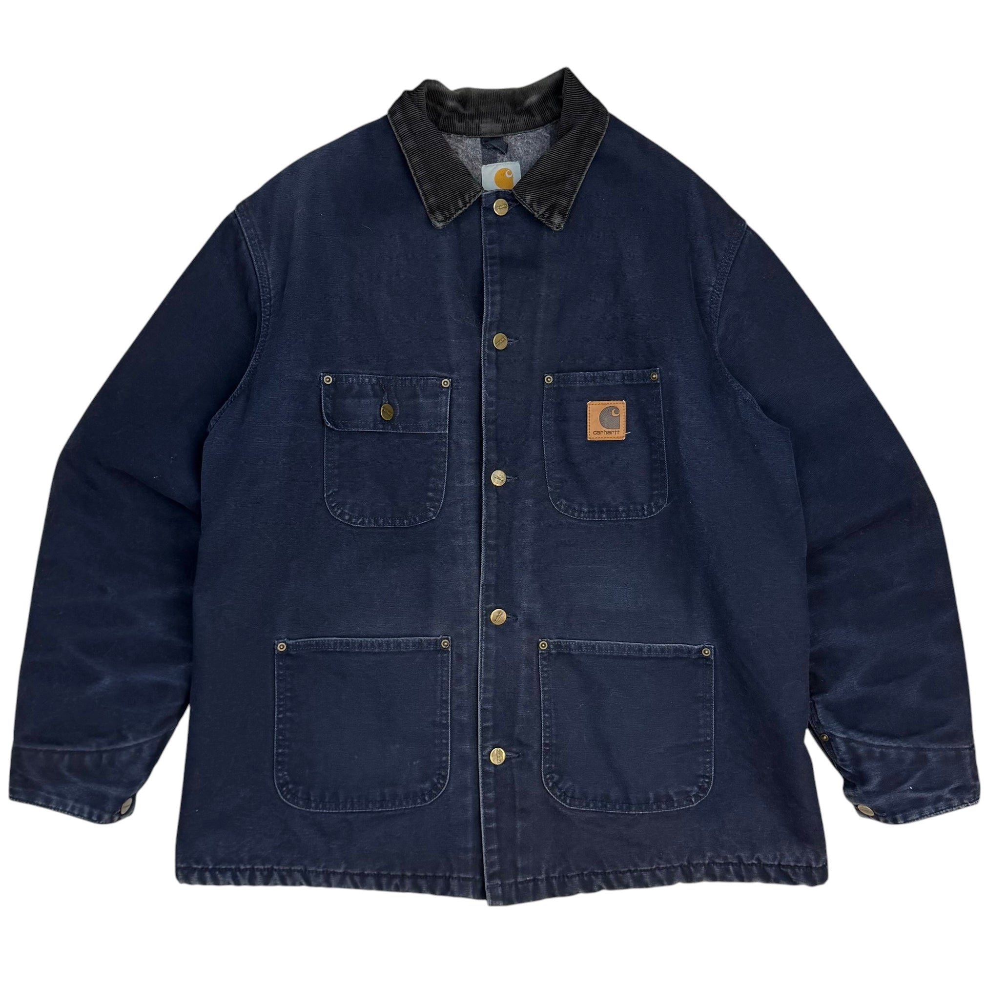Vintage Carhartt Chore Jacket Blanket Lined Navy