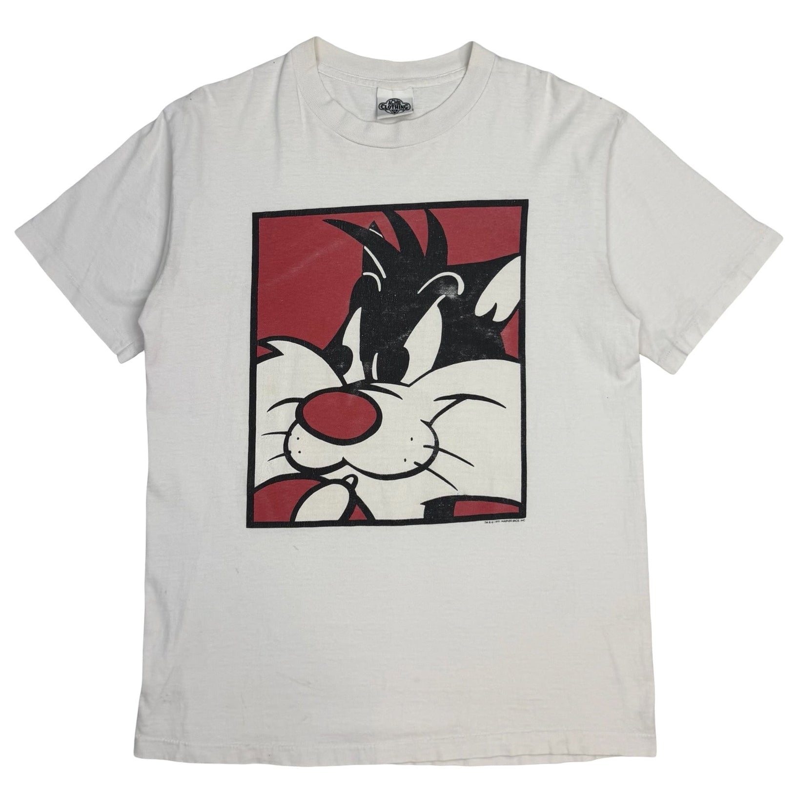 1991 Warner Bros Sylvester The Cat Tee White