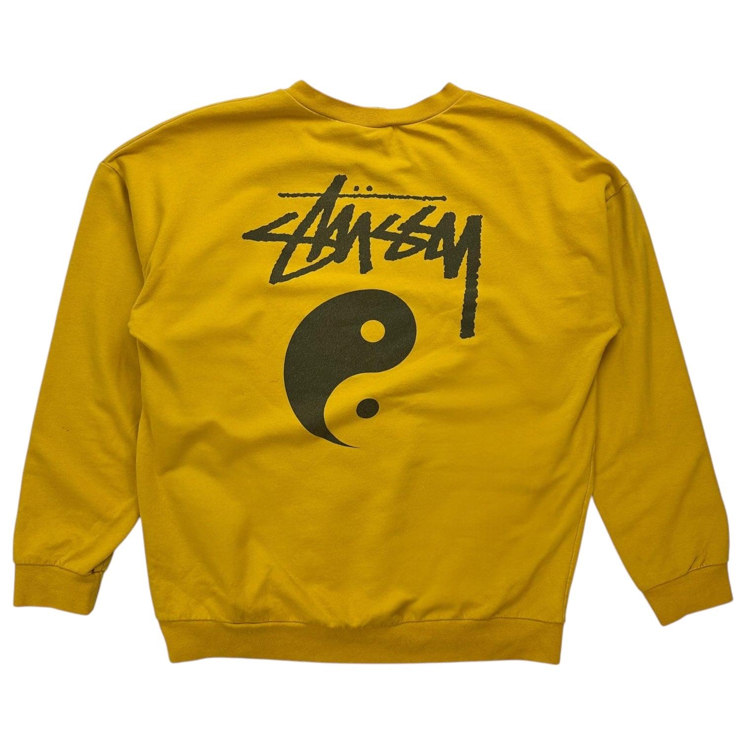 Stussy Yin Yang Logo Pullover Sweatshirt Yellow