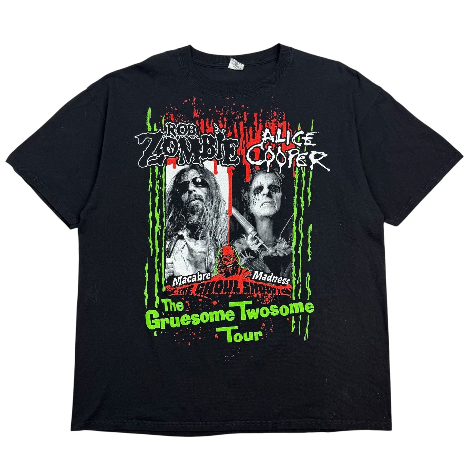 2010 Rob Zombie And Alice Cooper The Gruesome Twosome Tour Tee Black